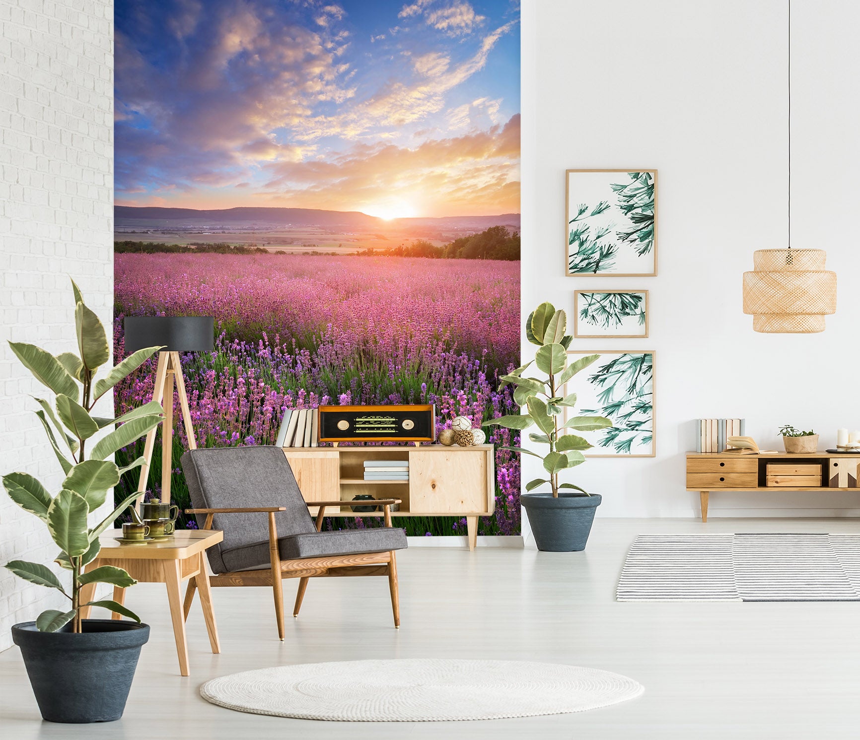 3D Lavender Bushes 58103 Wall Murals