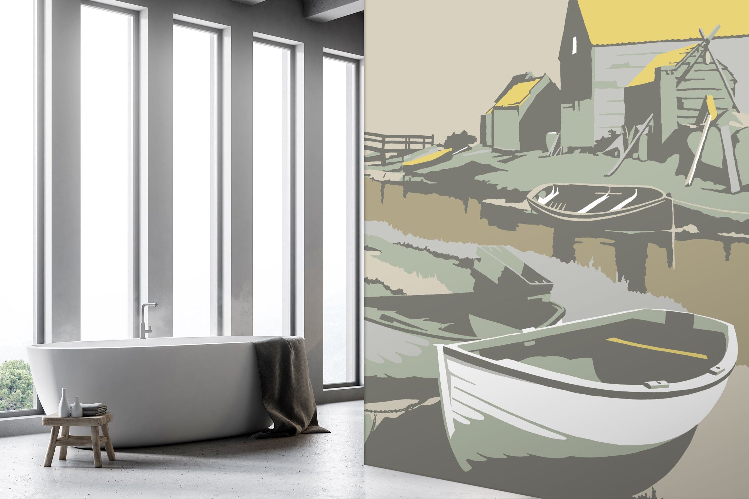 3D Southwold Harbour 1060 Steve Read Wall Mural Wall Murals Wallpaper AJ Wallpaper 2