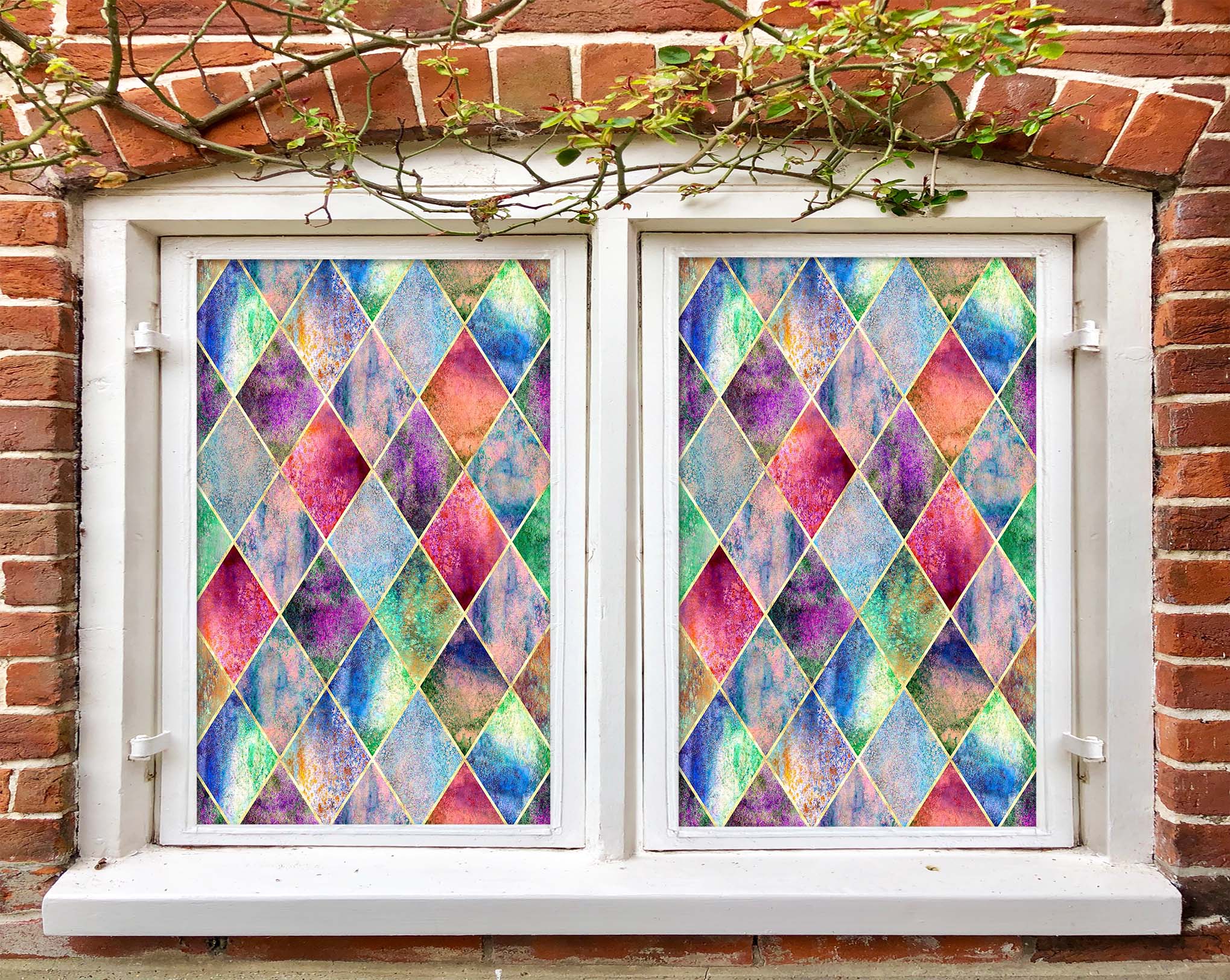 3D Color Graphics 437 Window Film Print Sticker Cling Stained Glass UV Block