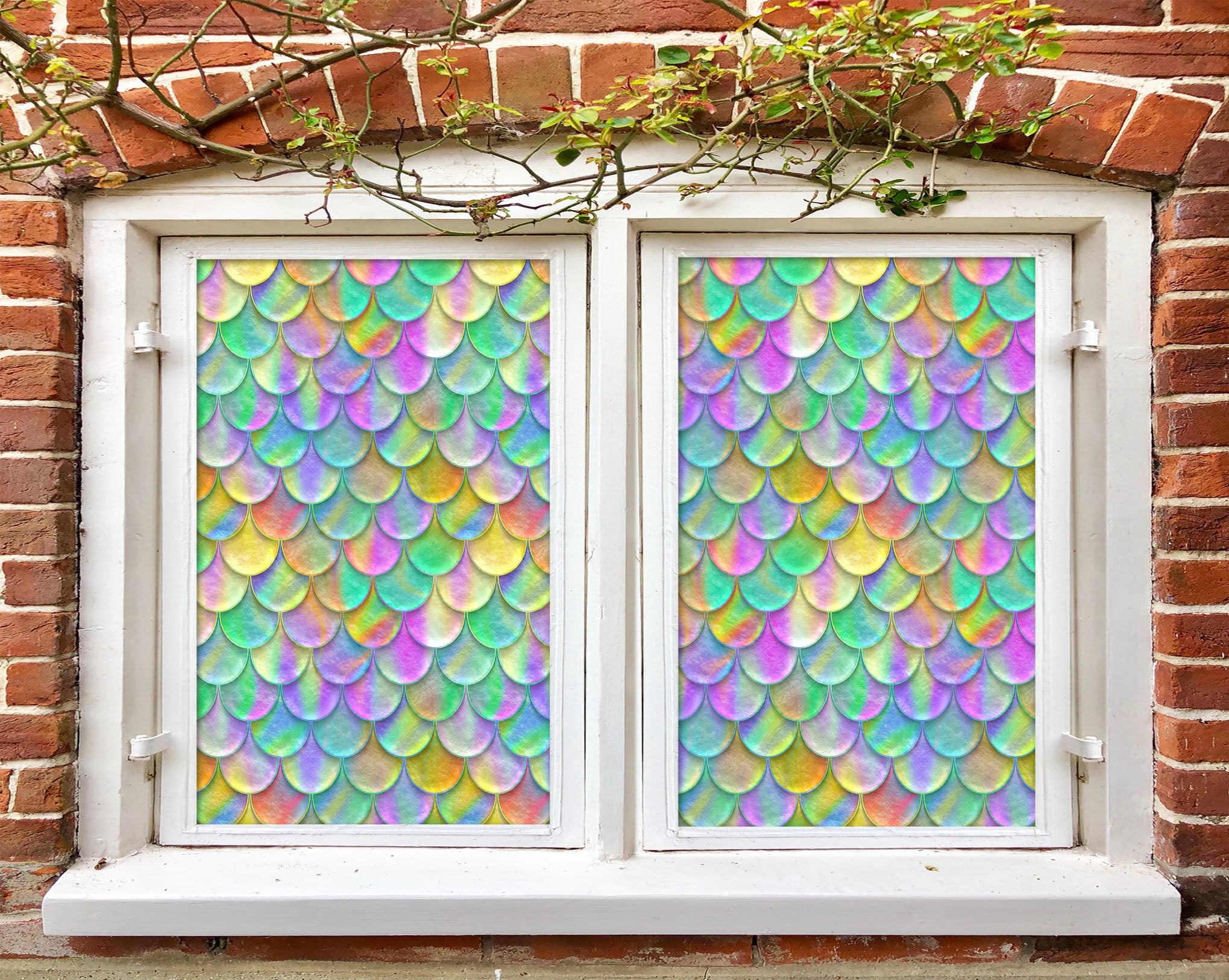 3D Color Sector 138 Window Film Print Sticker Cling Stained Glass UV Block