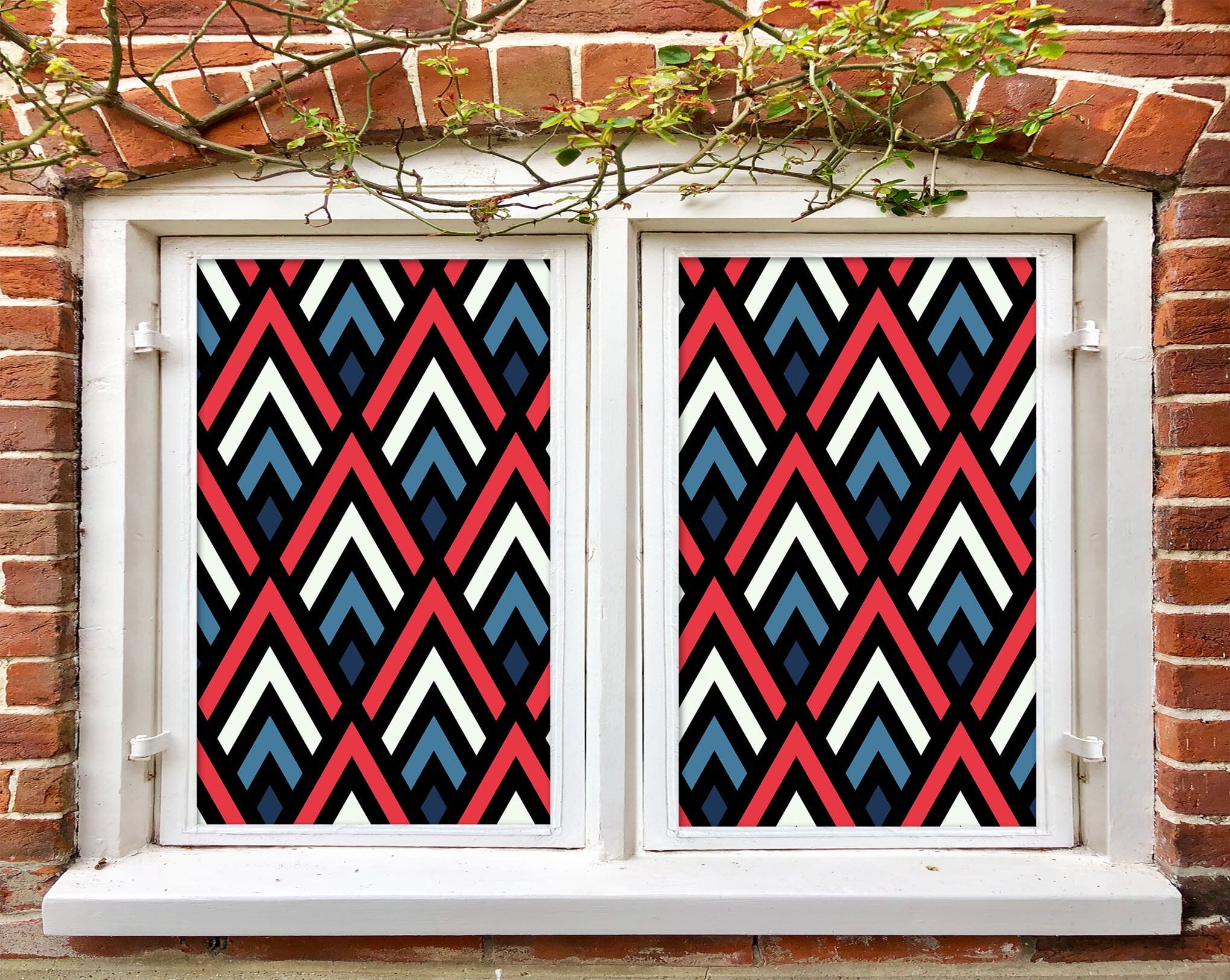 3D Red Triangle 187 Window Film Print Sticker Cling Stained Glass UV Block Wallpaper AJ Wallpaper 2