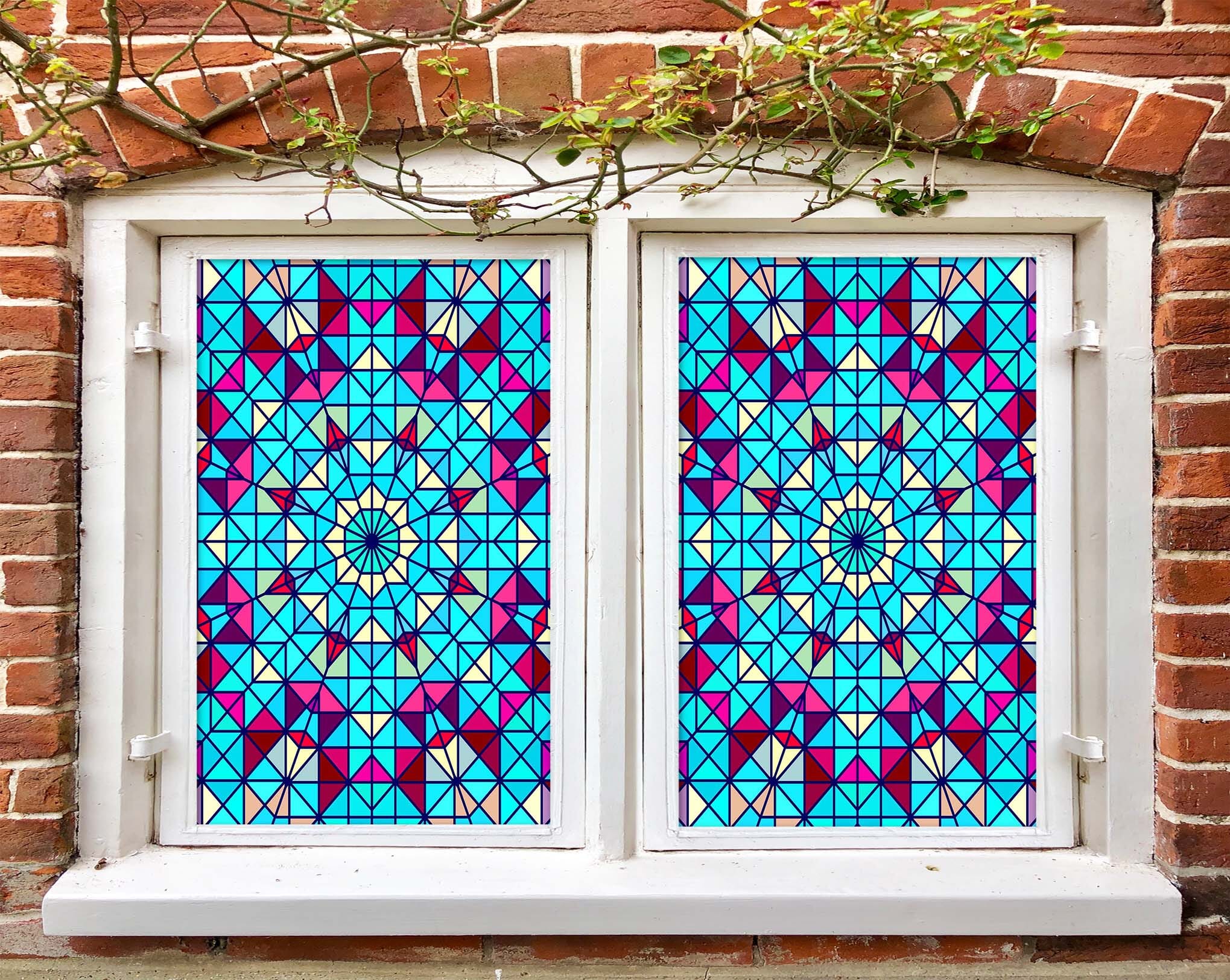 3D Colored Umbrella 300 Window Film Print Sticker Cling Stained Glass UV Block Wallpaper AJ Wallpaper 2