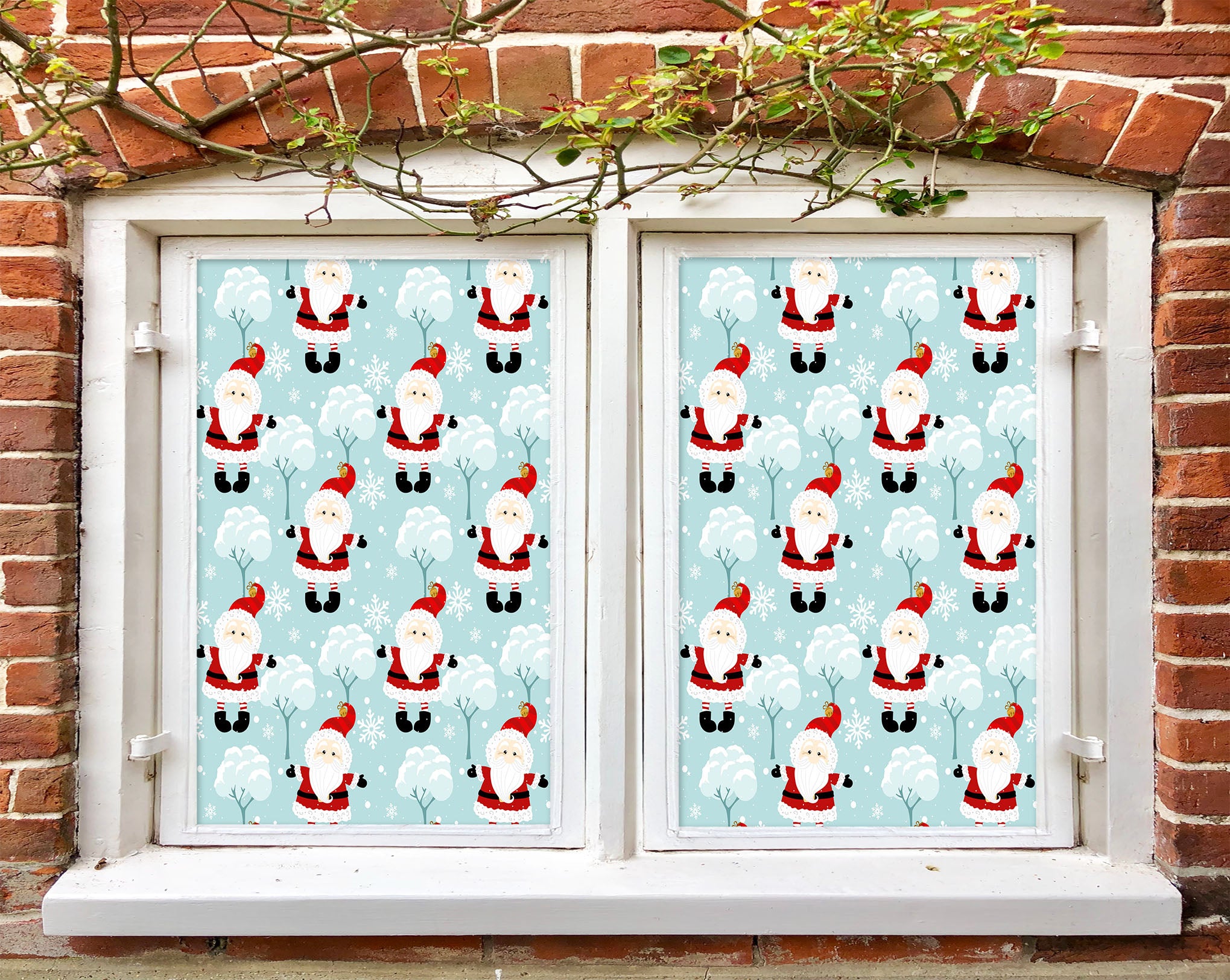 3D Santa Claus Pattern 43123 Christmas Window Film Print Sticker Cling Stained Glass Xmas