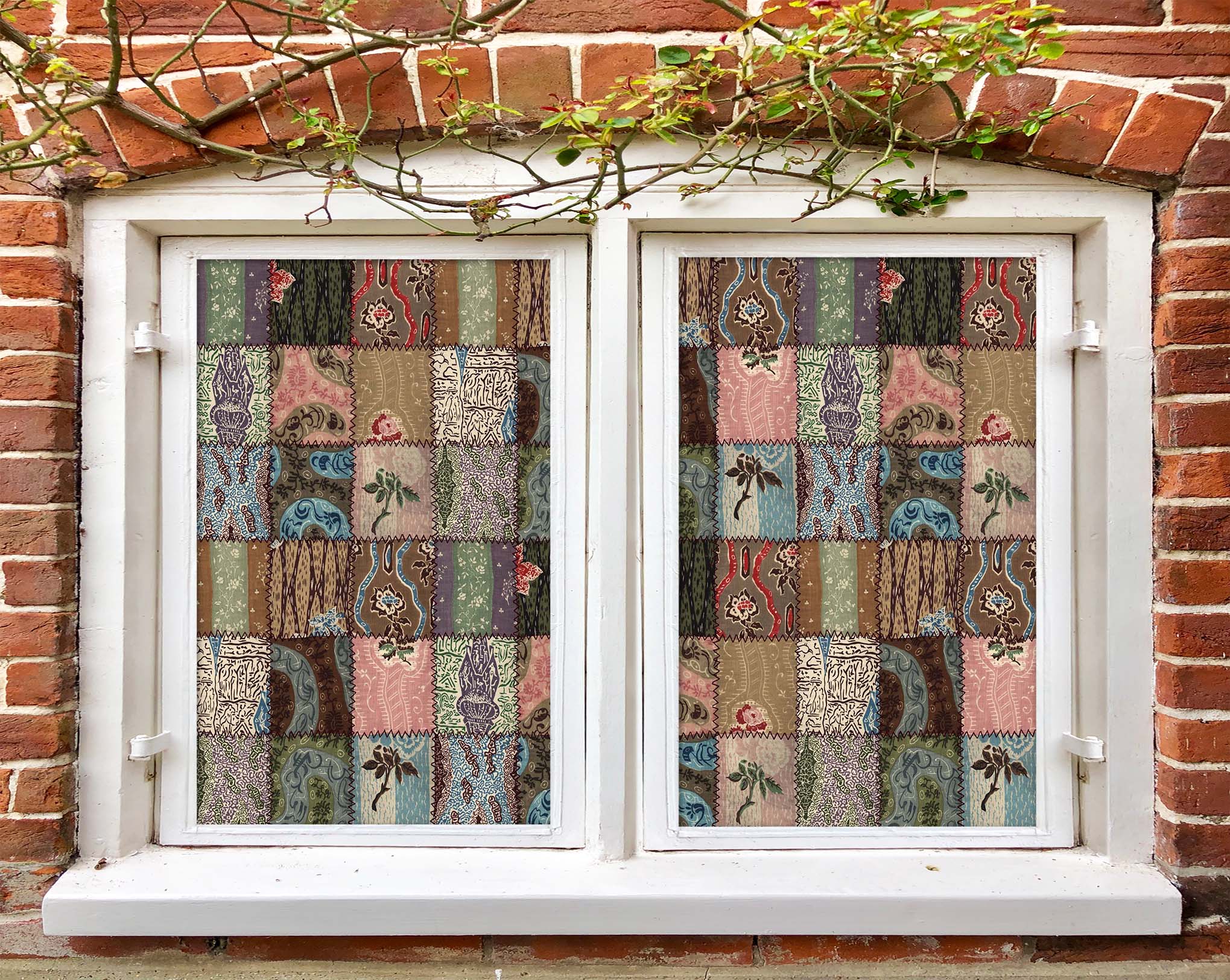 3D Traditional Texture 376 Window Film Print Sticker Cling Stained Glass UV Block