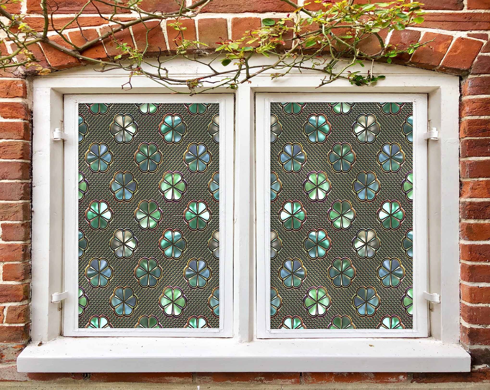 3D Lucky Grass Window 445 Window Film Print Sticker Cling Stained Glass UV Block Wallpaper AJ Wallpaper 2