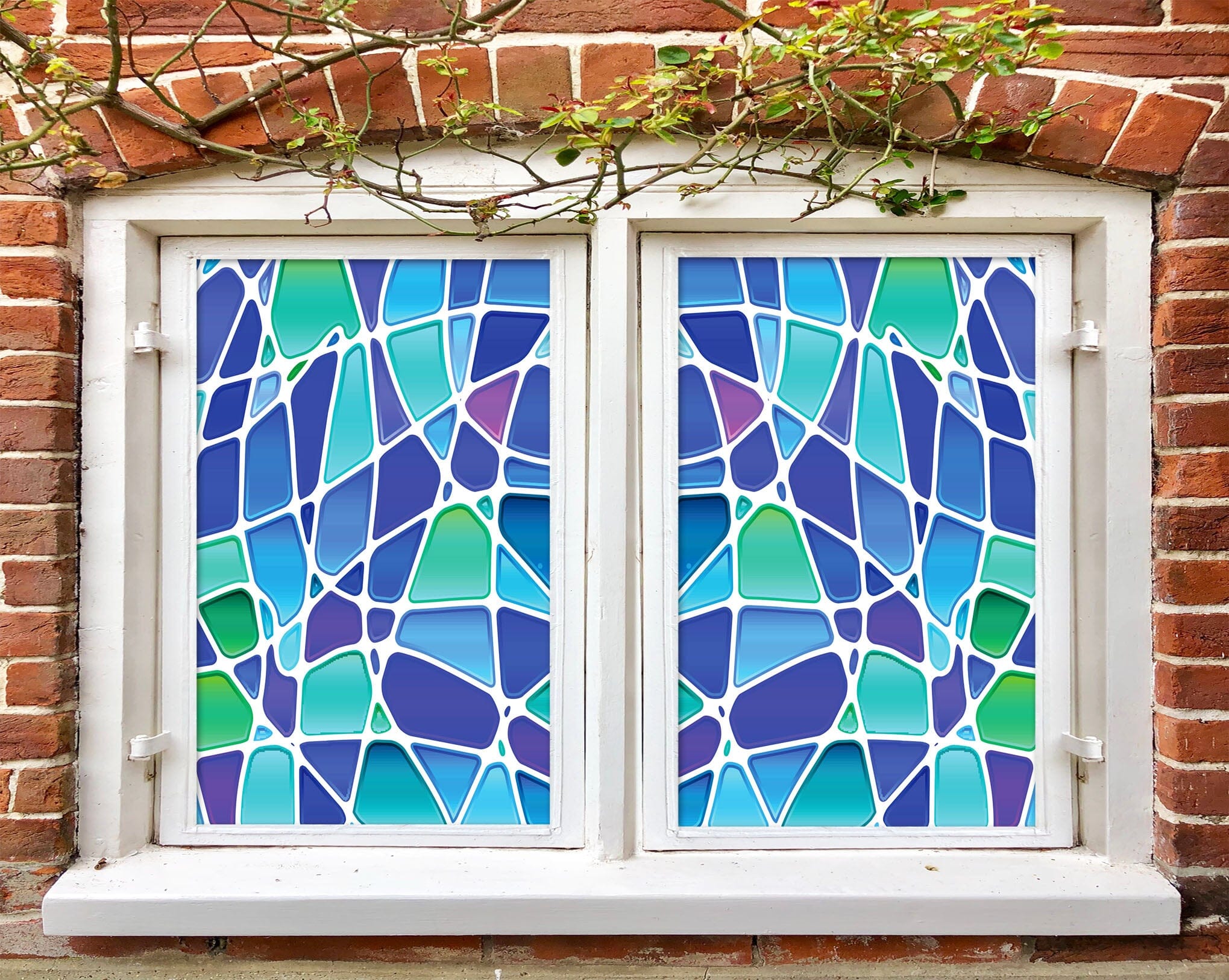 3D Blue Debris 319 Window Film Print Sticker Cling Stained Glass UV Block Wallpaper AJ Wallpaper 2