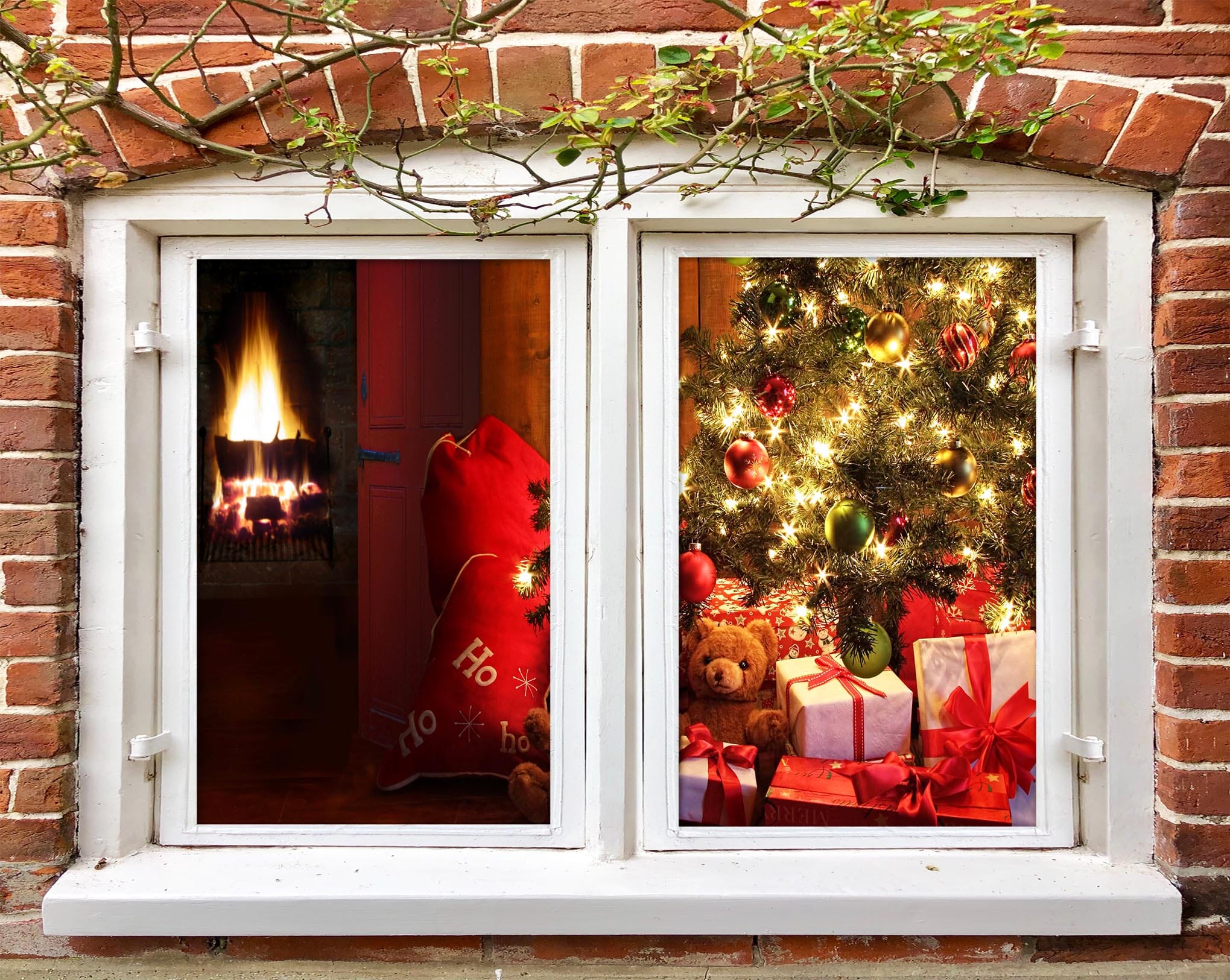 3D Christmas Tree Gift 266 Window Film Print Sticker Cling Stained Glass UV Block Wallpaper AJ Wallpaper 2