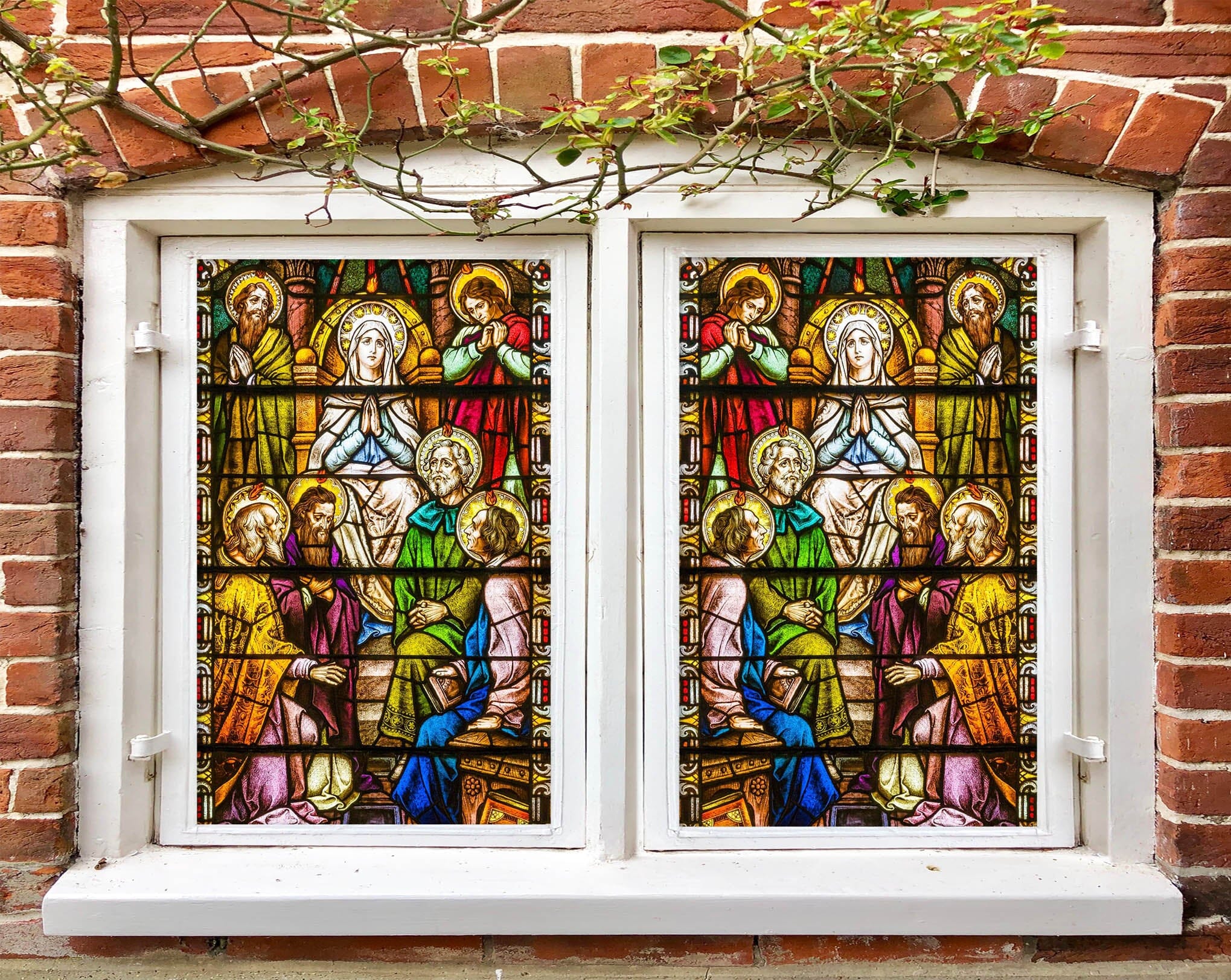 3D Apostle Prayer 236 Window Film Print Sticker Cling Stained Glass UV Block Wallpaper AJ Wallpaper 2