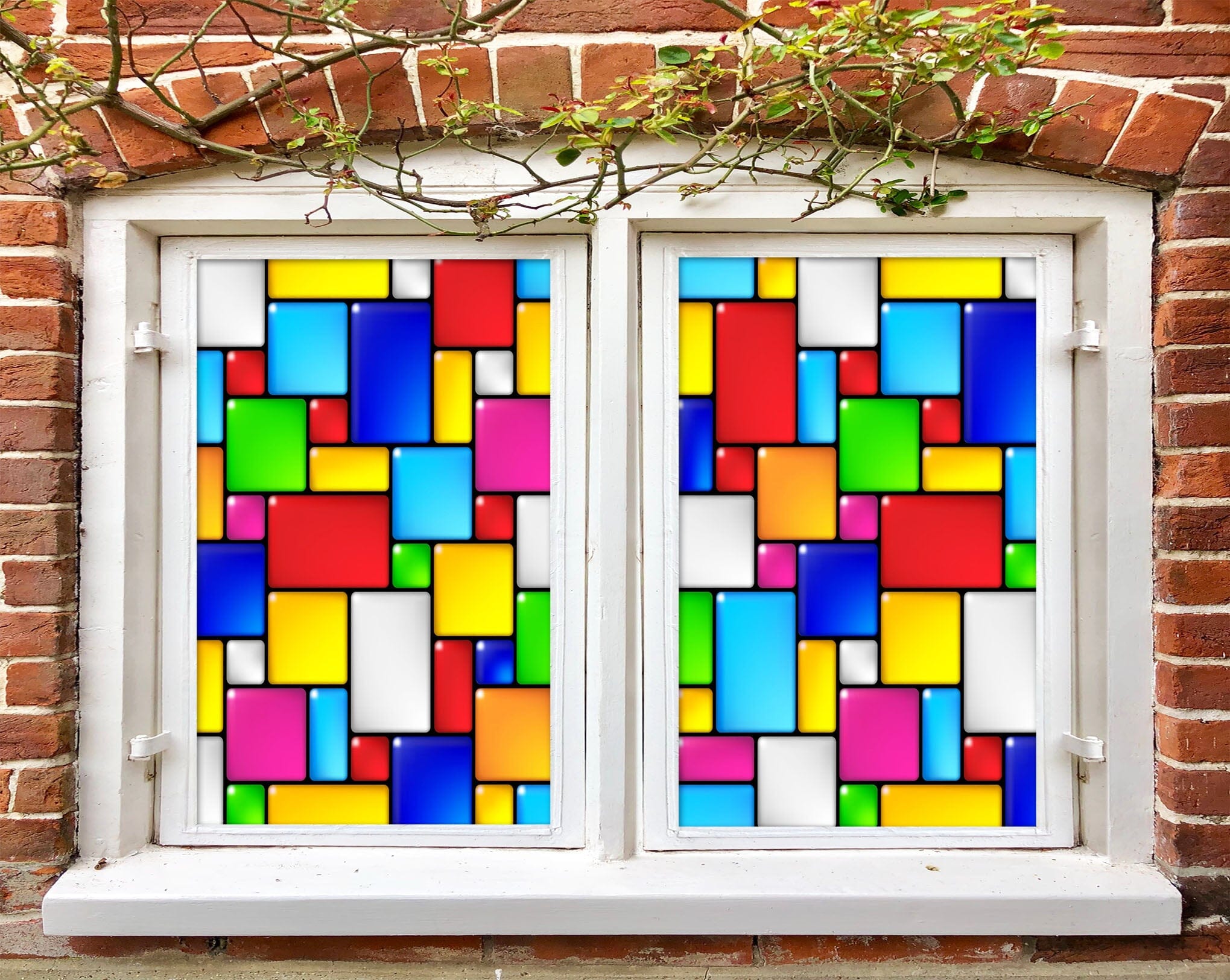 3D Colored Squares 254 Window Film Print Sticker Cling Stained Glass UV Block Wallpaper AJ Wallpaper 2