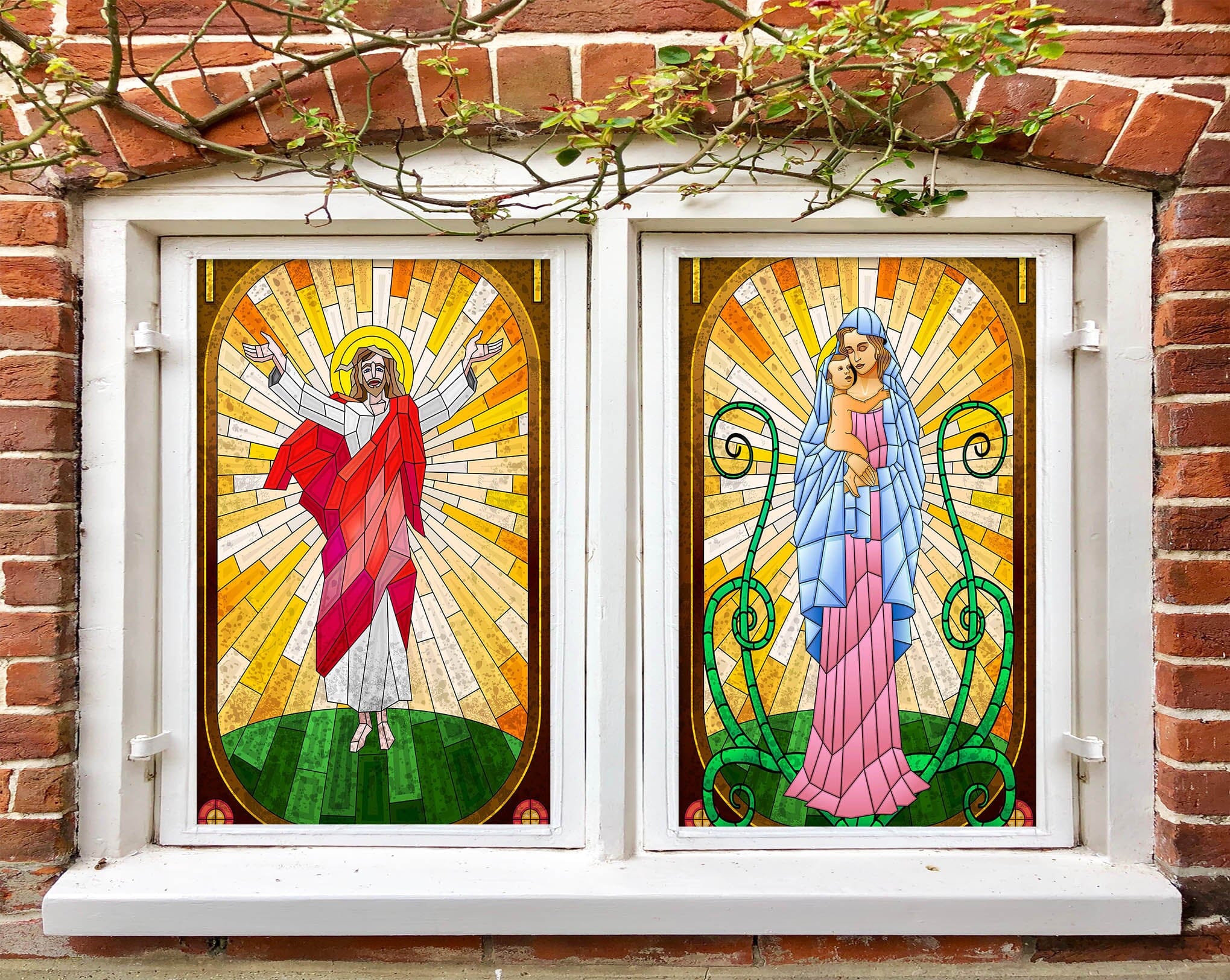 3D Christ Believer 276 Window Film Print Sticker Cling Stained Glass UV Block Wallpaper AJ Wallpaper 2