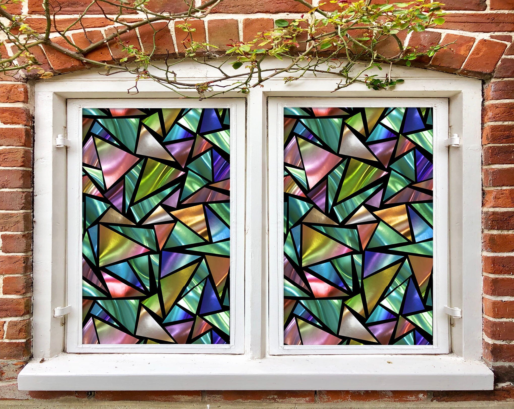 3D Gradient Triangle 458 Window Film Print Sticker Cling Stained Glass UV Block Wallpaper AJ Wallpaper 2