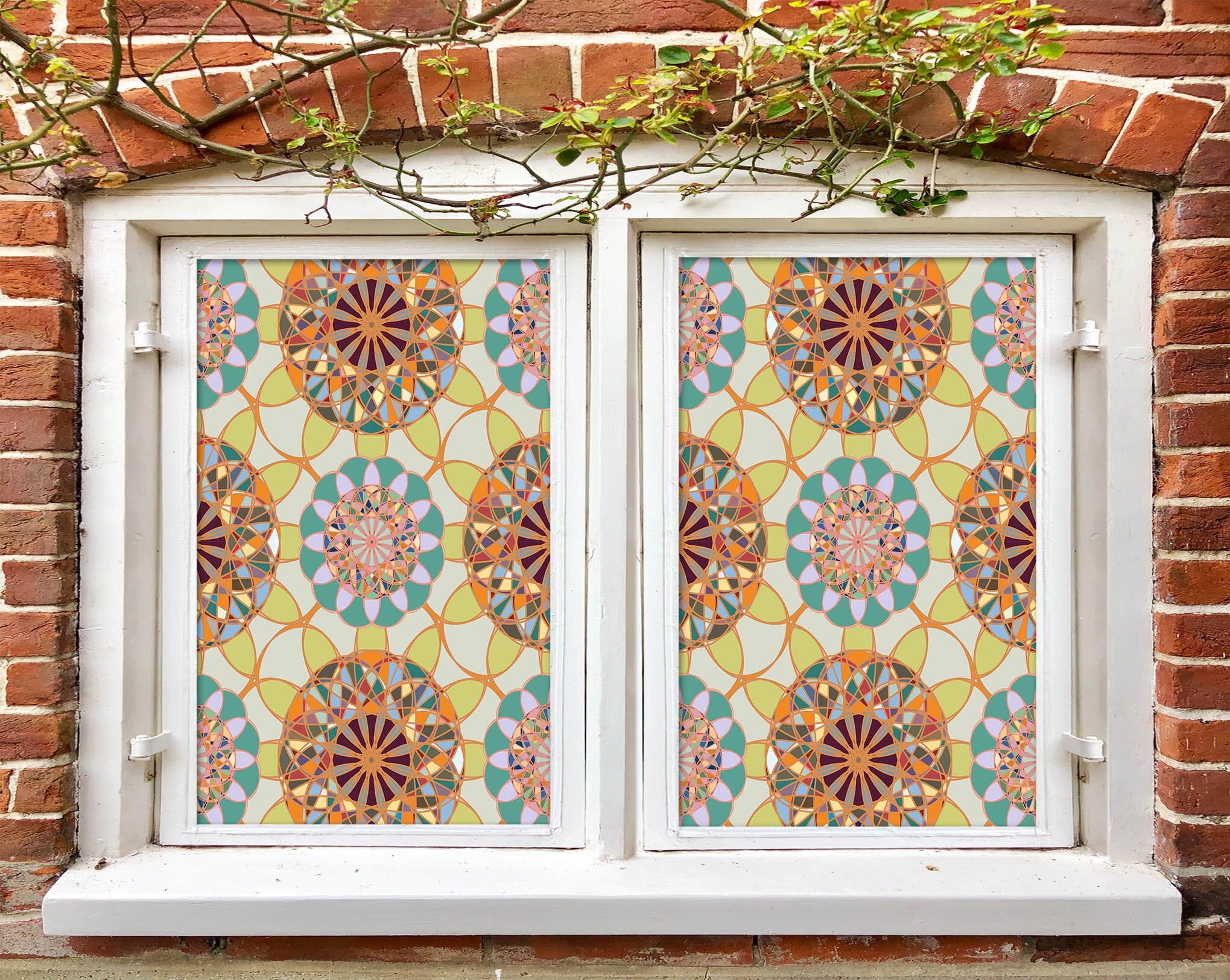 3D Flower Glass Shards 200 Window Film Print Sticker Cling Stained Glass UV Block Wallpaper AJ Wallpaper 2