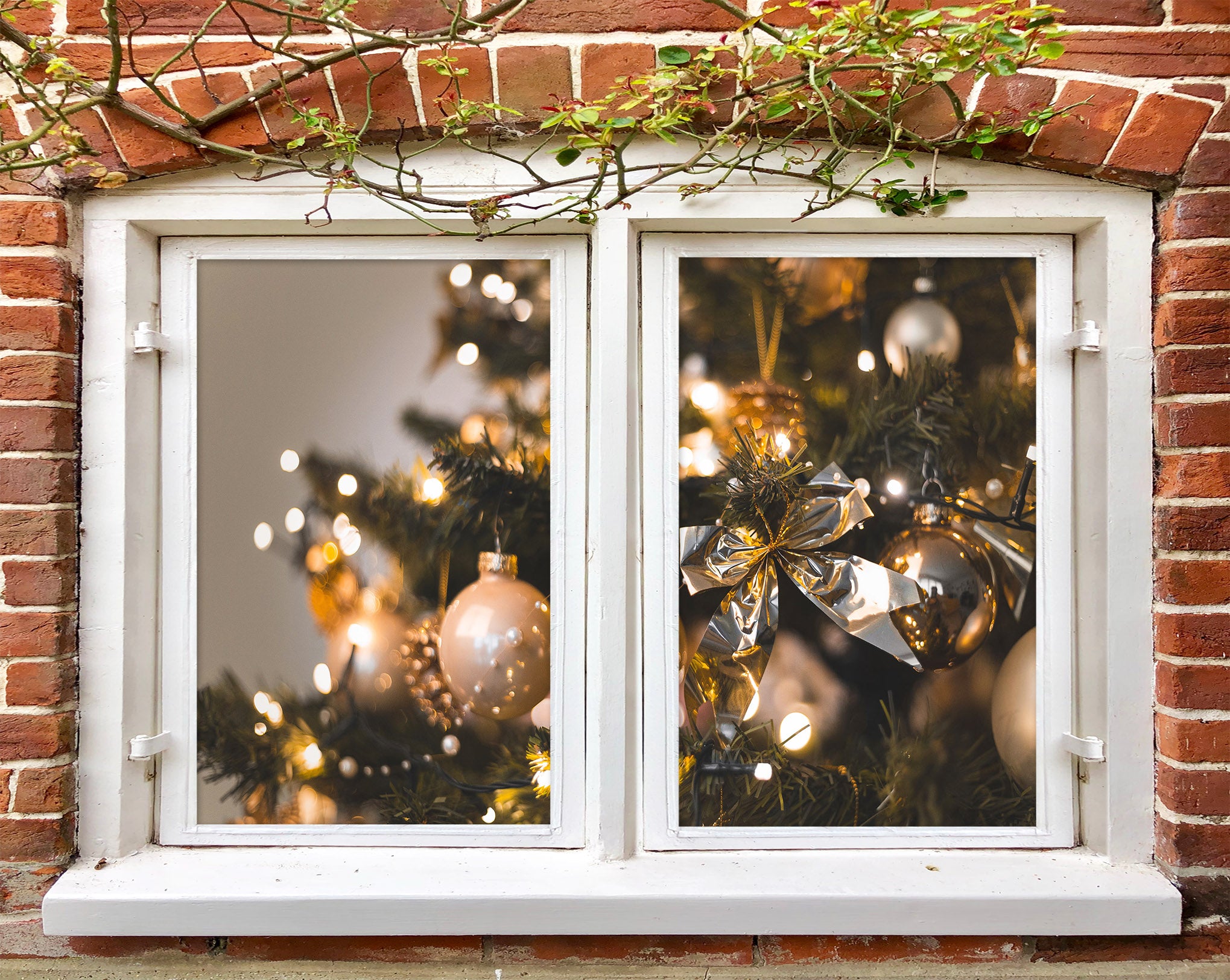 3D Christmas Tree Pendant 43068 Christmas Window Film Print Sticker Cling Stained Glass Xmas