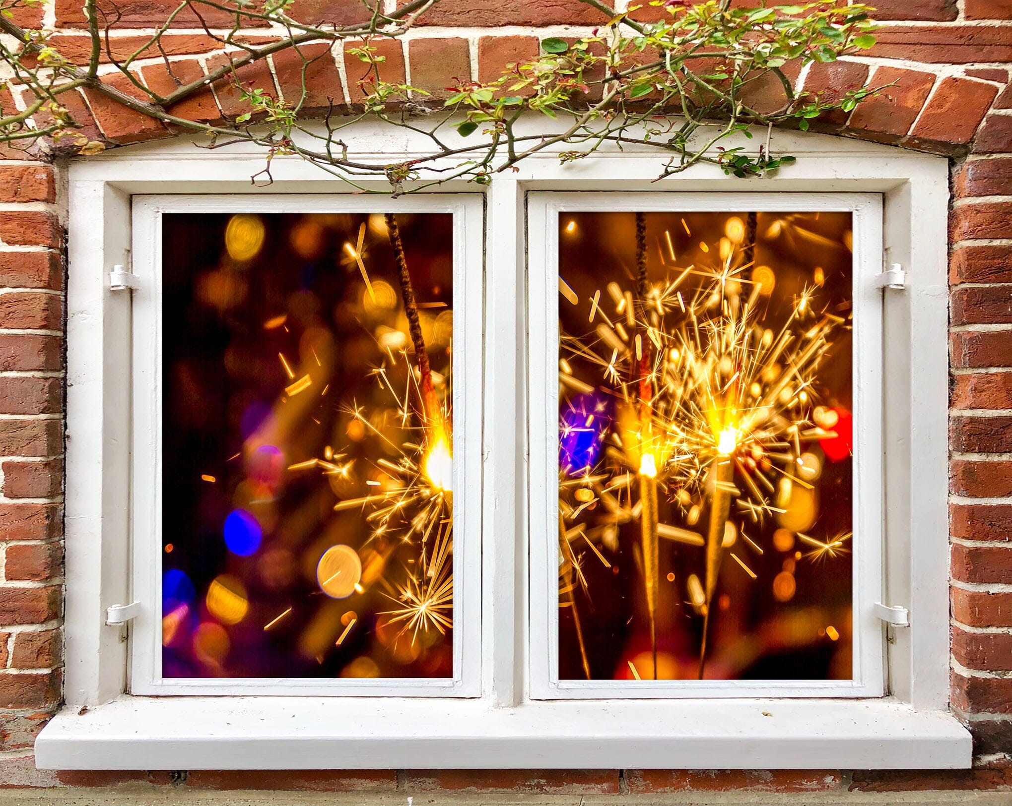 3D Fireworks Beautiful 401 Window Film Print Sticker Cling Stained Glass UV Block Wallpaper AJ Wallpaper 2