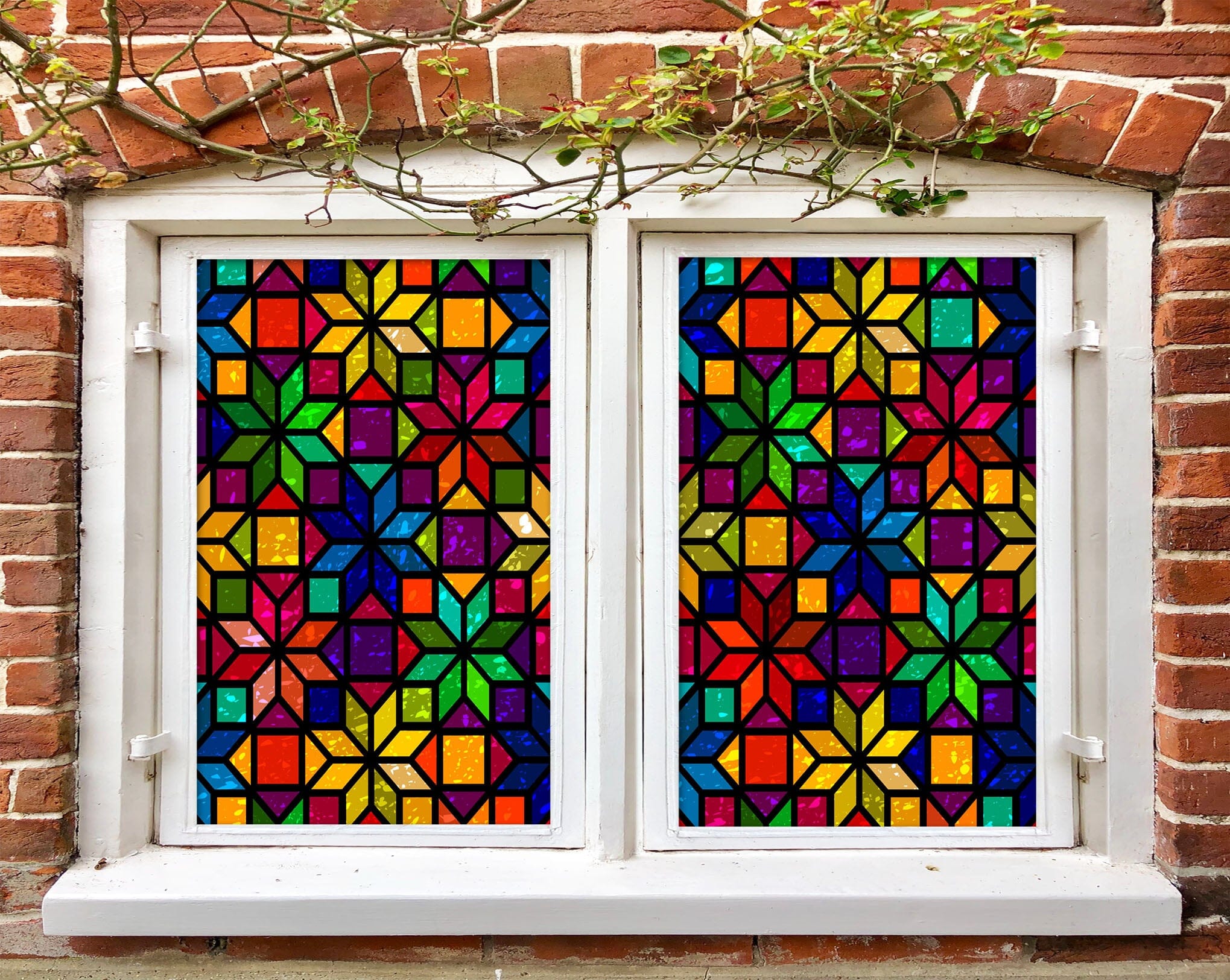 3D Flower Shape 147 Window Film Print Sticker Cling Stained Glass UV Block Wallpaper AJ Wallpaper 2