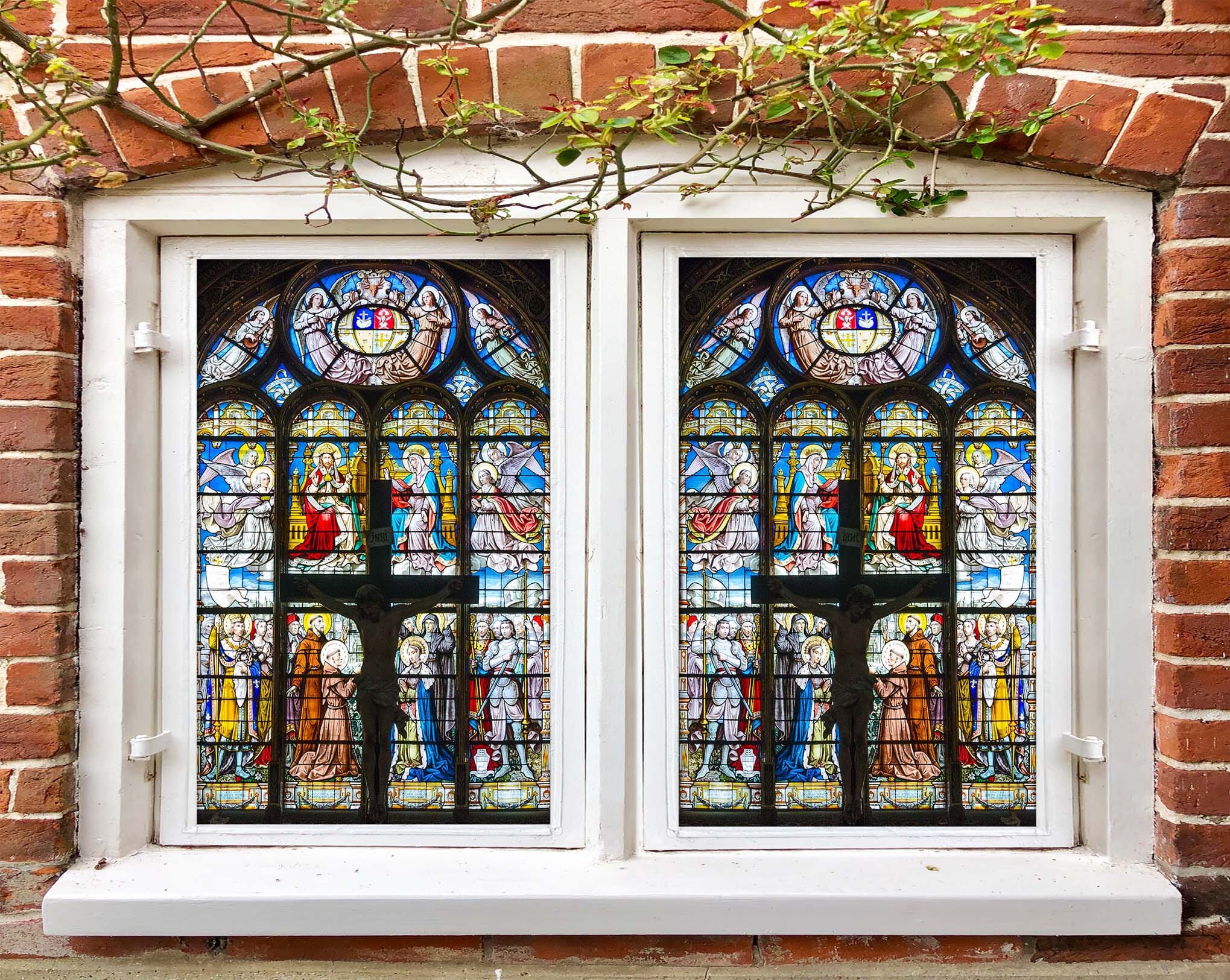 3D Believers Pray 134 Window Film Print Sticker Cling Stained Glass UV Block Wallpaper AJ Wallpaper 2