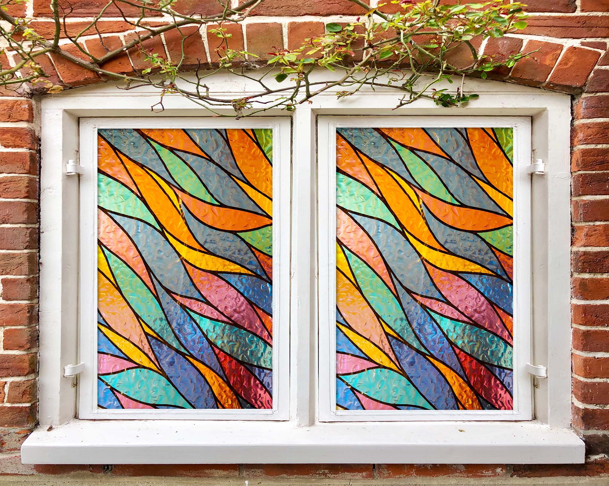 3D Color Streamers 362 Window Film Print Sticker Cling Stained Glass UV Block