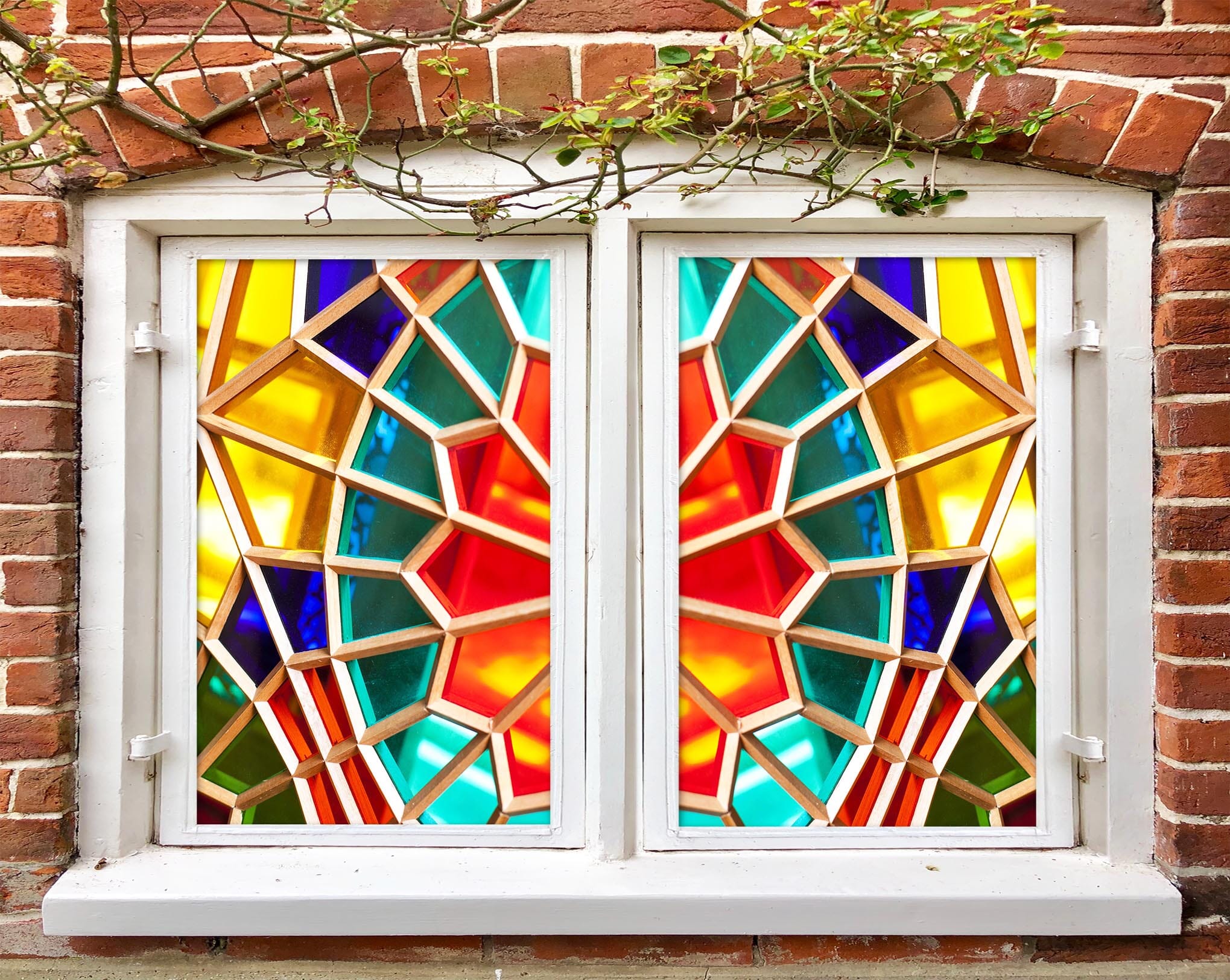 3D Golden Floral Pattern 261 Window Film Print Sticker Cling Stained Glass UV Block Wallpaper AJ Wallpaper 2