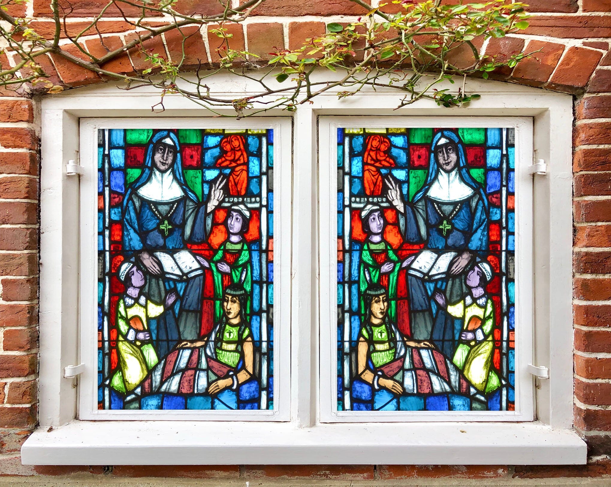 3D Nun Pattern 169 Window Film Print Sticker Cling Stained Glass UV Block Wallpaper AJ Wallpaper 2