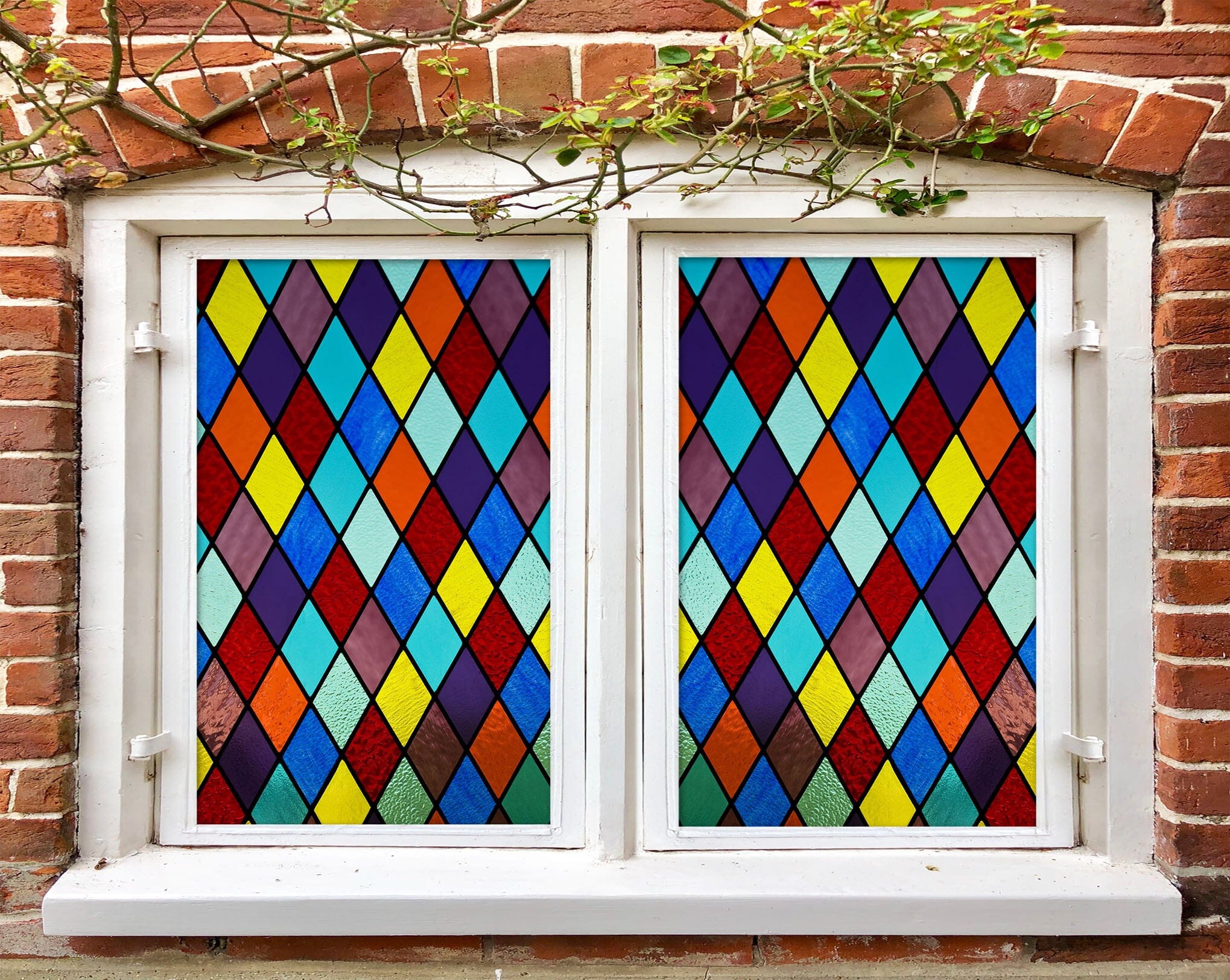 3D Colored Rhombus 124 Window Film Print Sticker Cling Stained Glass UV Block Wallpaper AJ Wallpaper 2