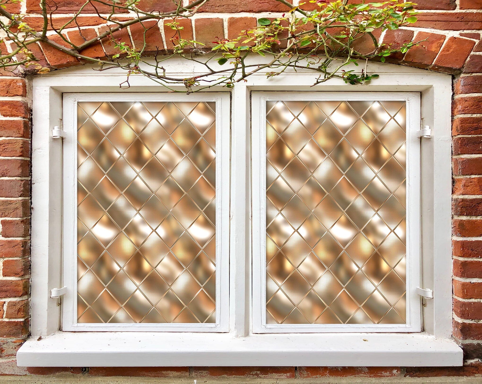 3D Golden Crystal 321 Window Film Print Sticker Cling Stained Glass UV Block Wallpaper AJ Wallpaper 2