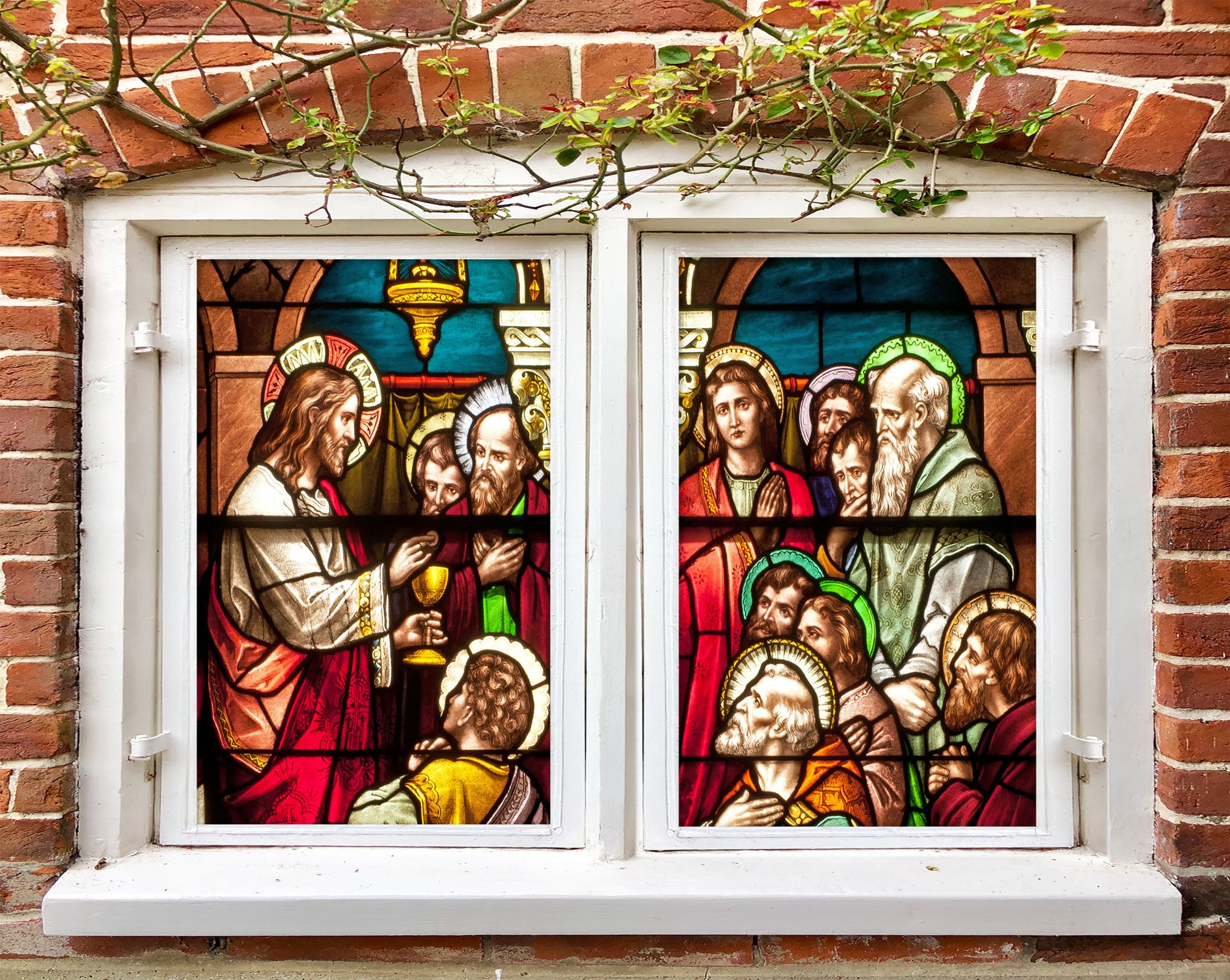 3D Christ Holy Water 285 Window Film Print Sticker Cling Stained Glass UV Block