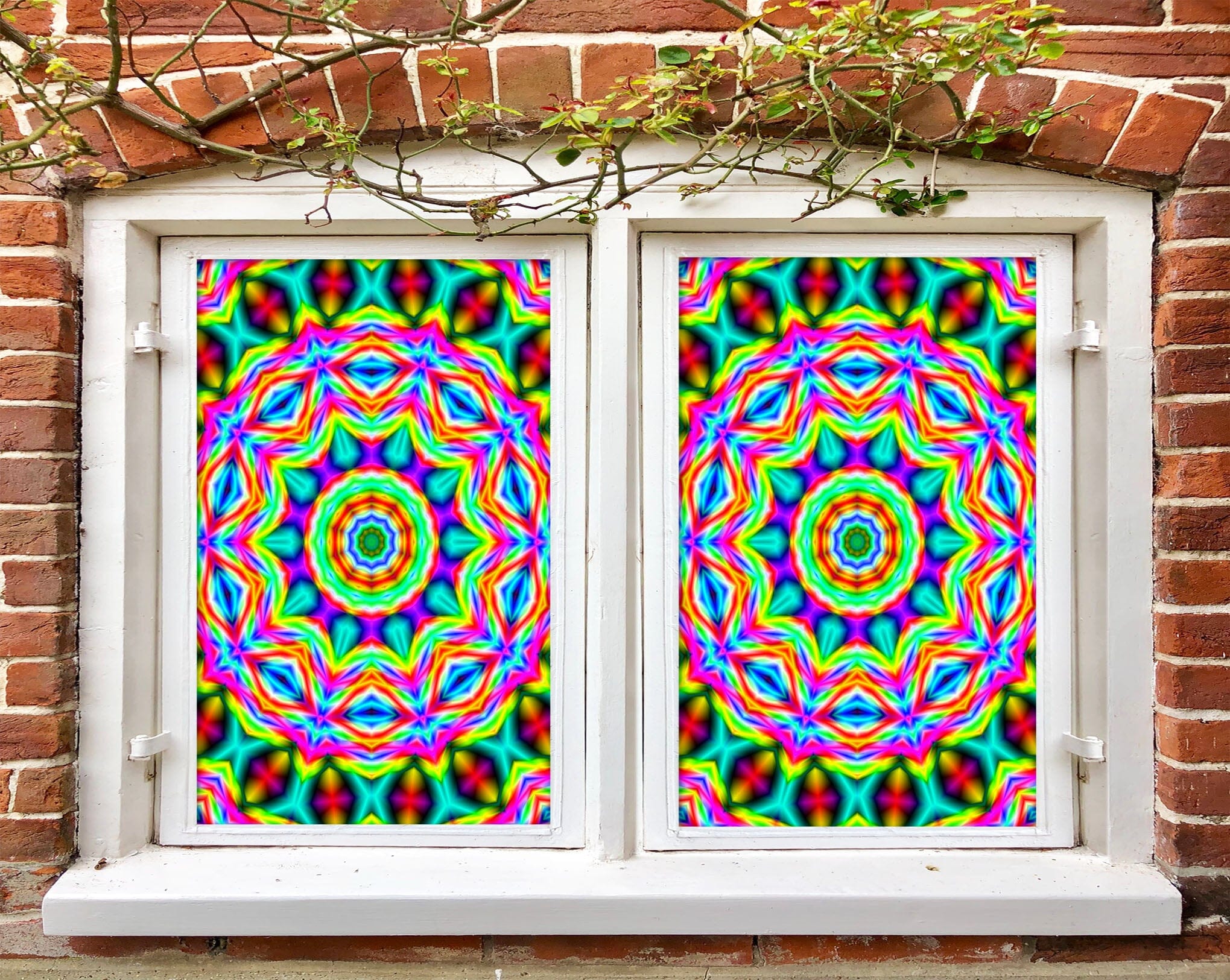 3D Color Lace 417 Window Film Print Sticker Cling Stained Glass UV Block Wallpaper AJ Wallpaper 2