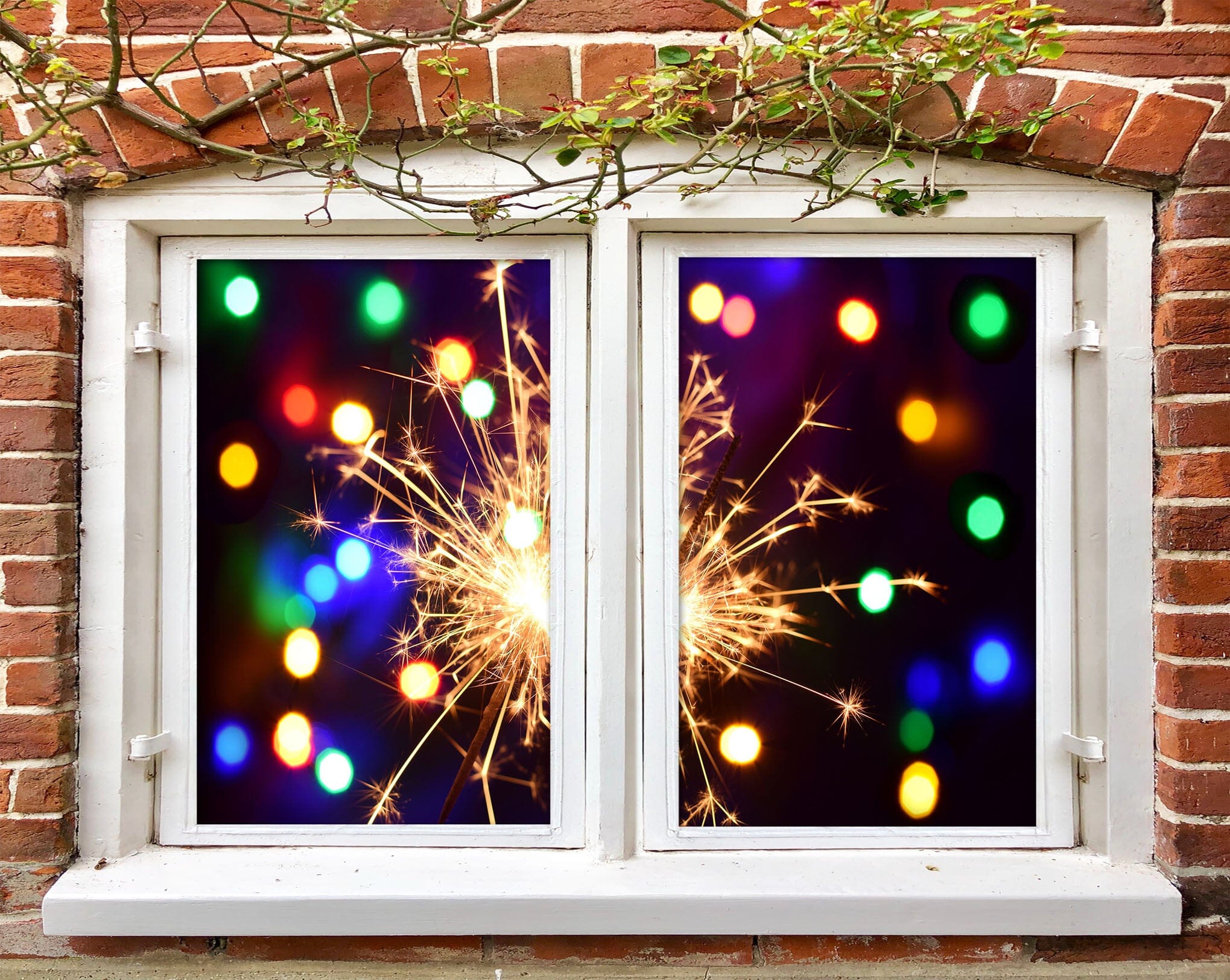 3D Fireworks Light 452 Window Film Print Sticker Cling Stained Glass UV Block Wallpaper AJ Wallpaper 2