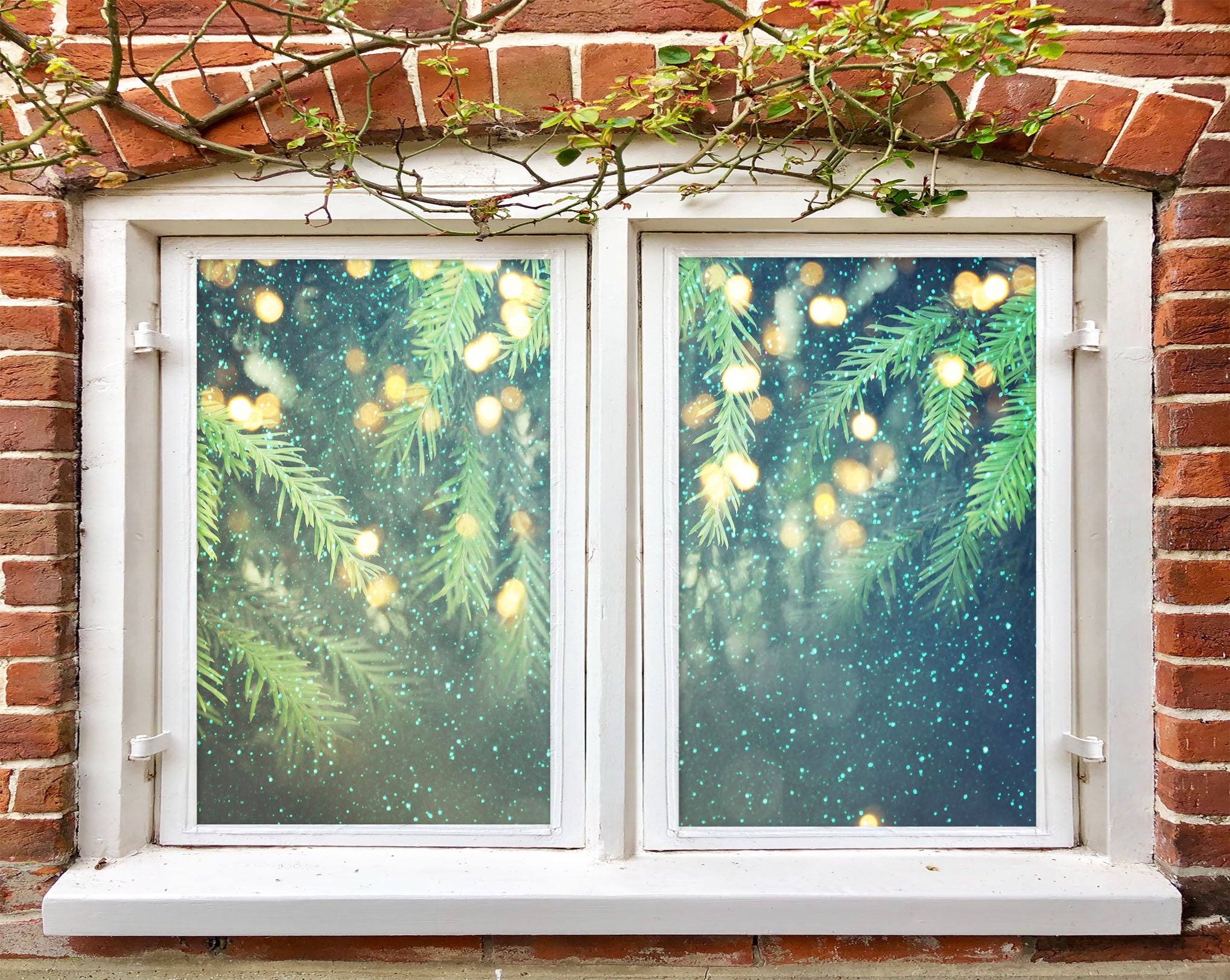 3D Branch Lights 43105 Christmas Window Film Print Sticker Cling Stained Glass Xmas