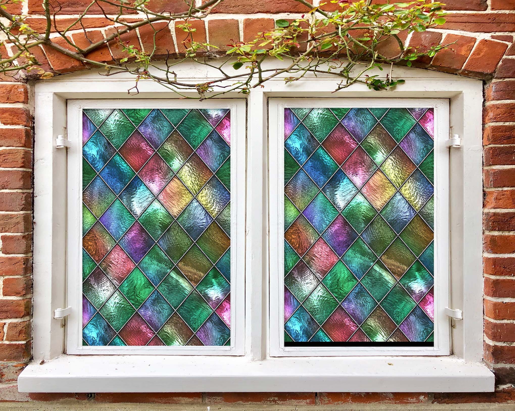 3D Colored Diamond 432 Window Film Print Sticker Cling Stained Glass UV Block Wallpaper AJ Wallpaper 2