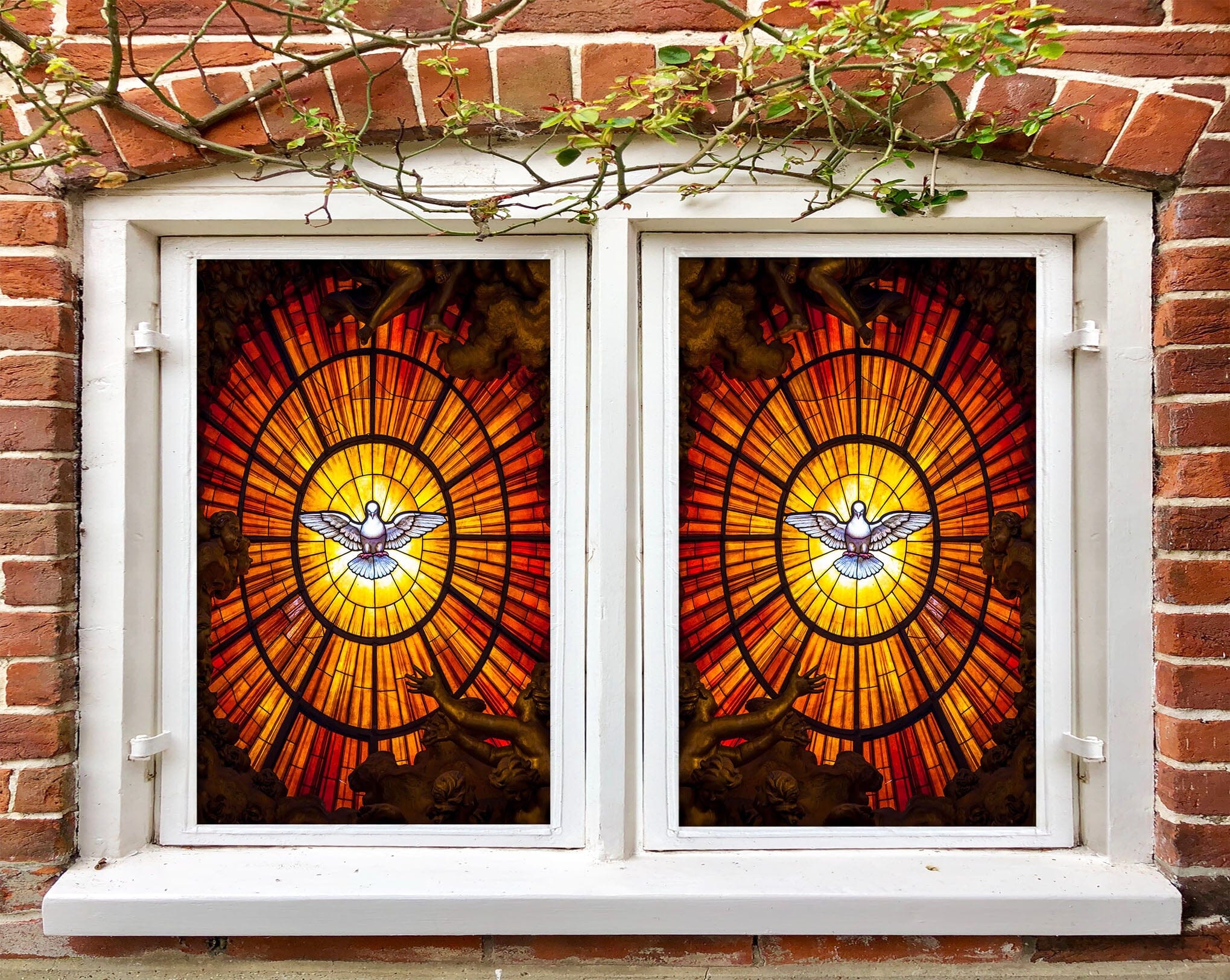 3D Light Dove 230 Window Film Print Sticker Cling Stained Glass UV Block Wallpaper AJ Wallpaper 2
