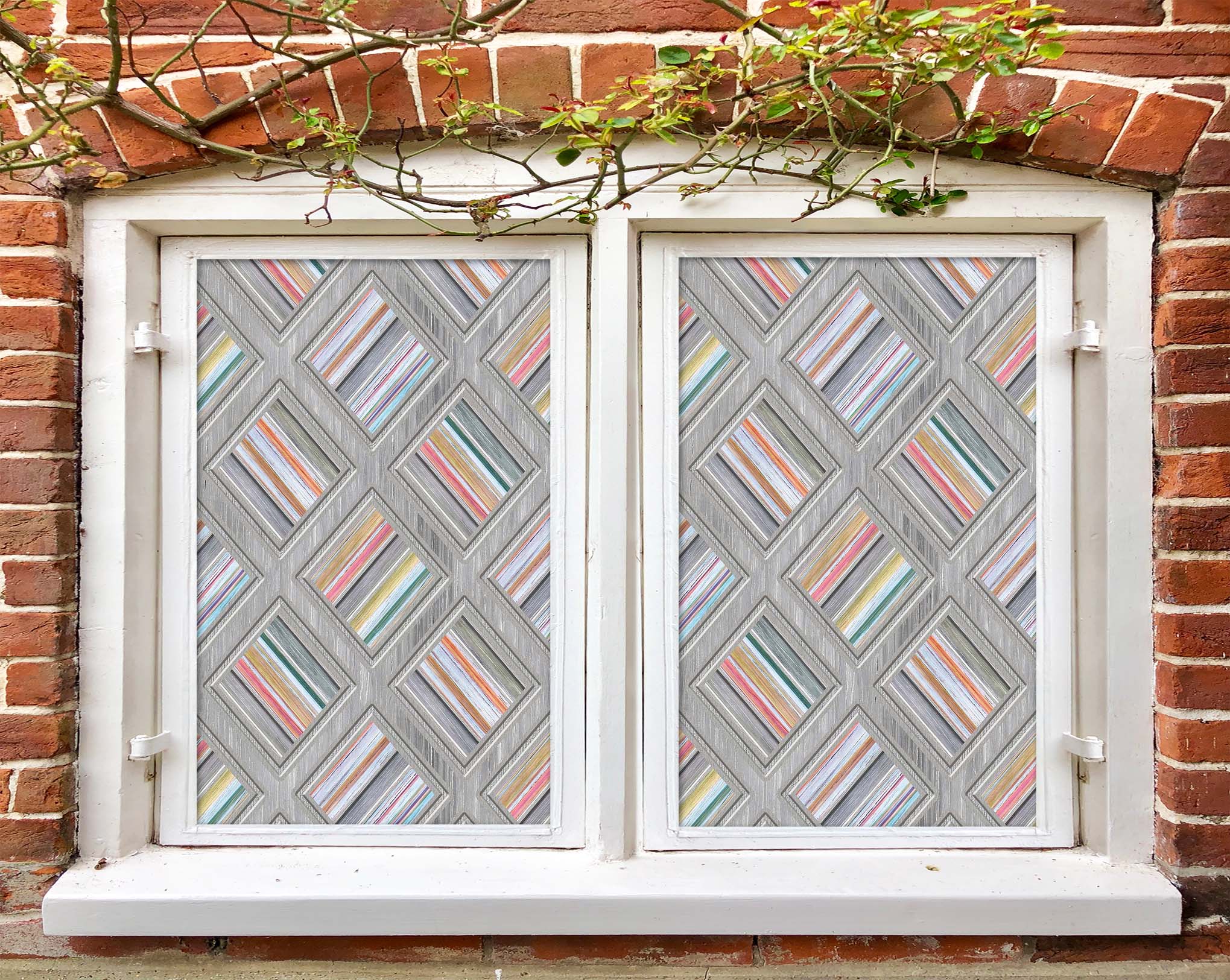 3D Color Stripes 127 Window Film Print Sticker Cling Stained Glass UV Block