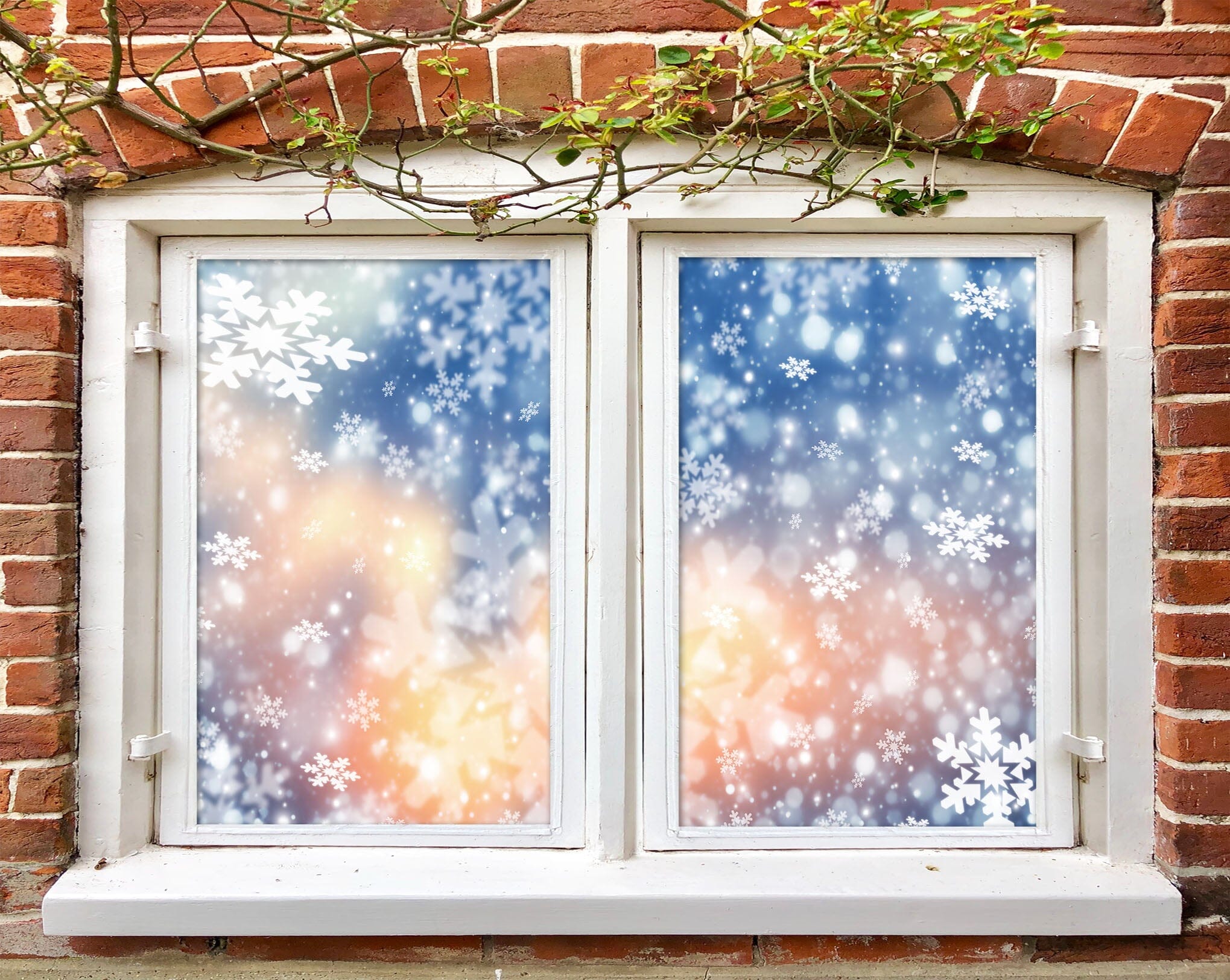 3D White Snowflake 353 Window Film Print Sticker Cling Stained Glass UV Block Wallpaper AJ Wallpaper 2