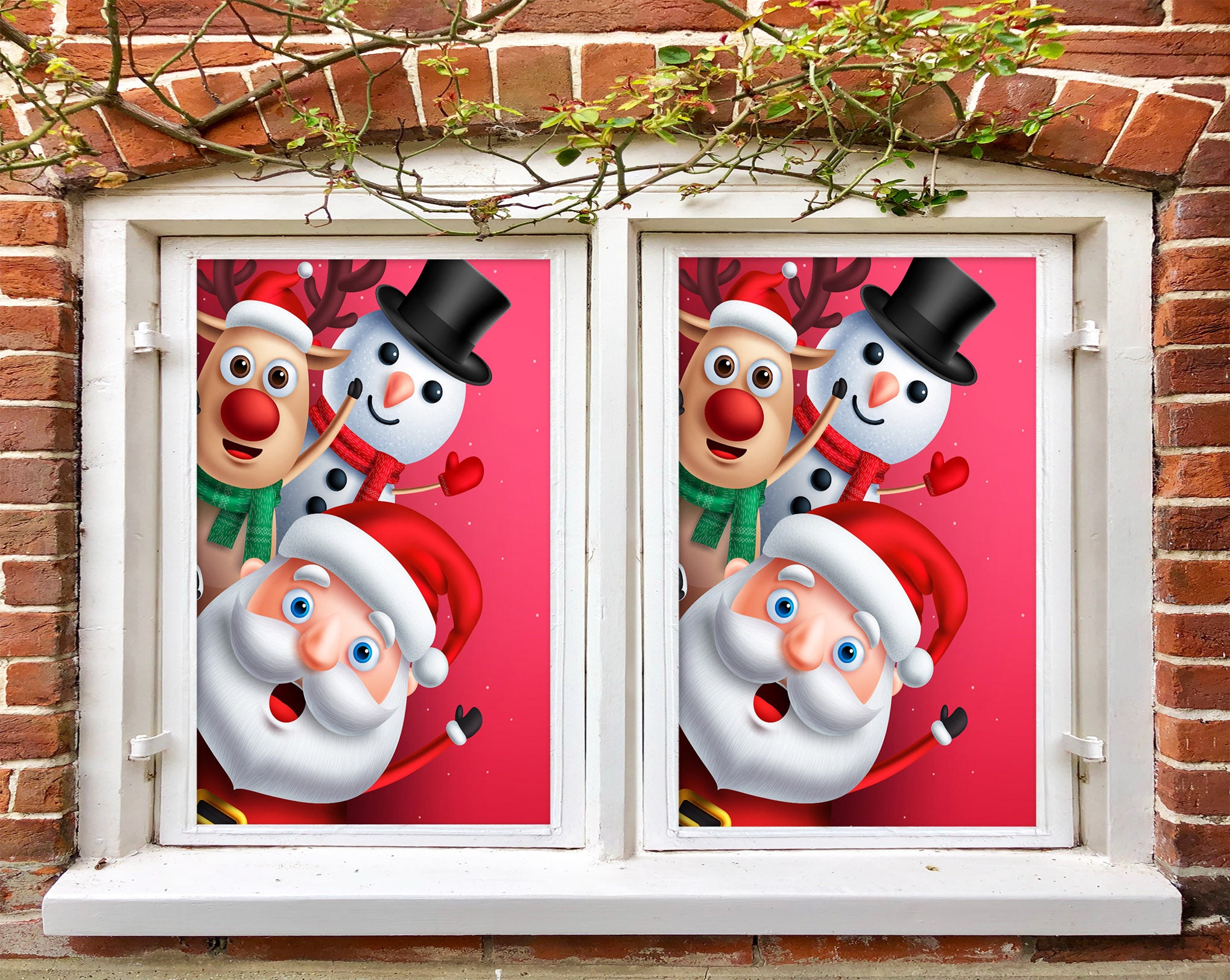 3D Santa Claus 43020 Christmas Window Film Print Sticker Cling Stained Glass Xmas