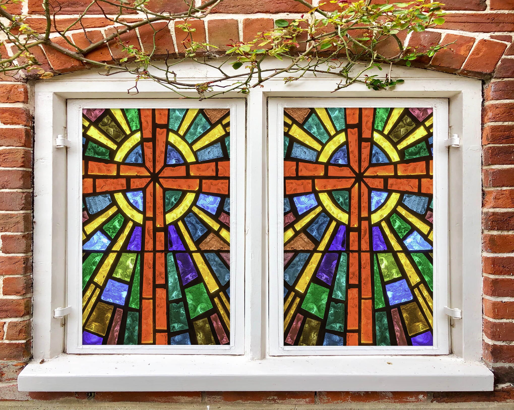 3D Cross Ceiling 156 Window Film Print Sticker Cling Stained Glass UV Block Wallpaper AJ Wallpaper 2