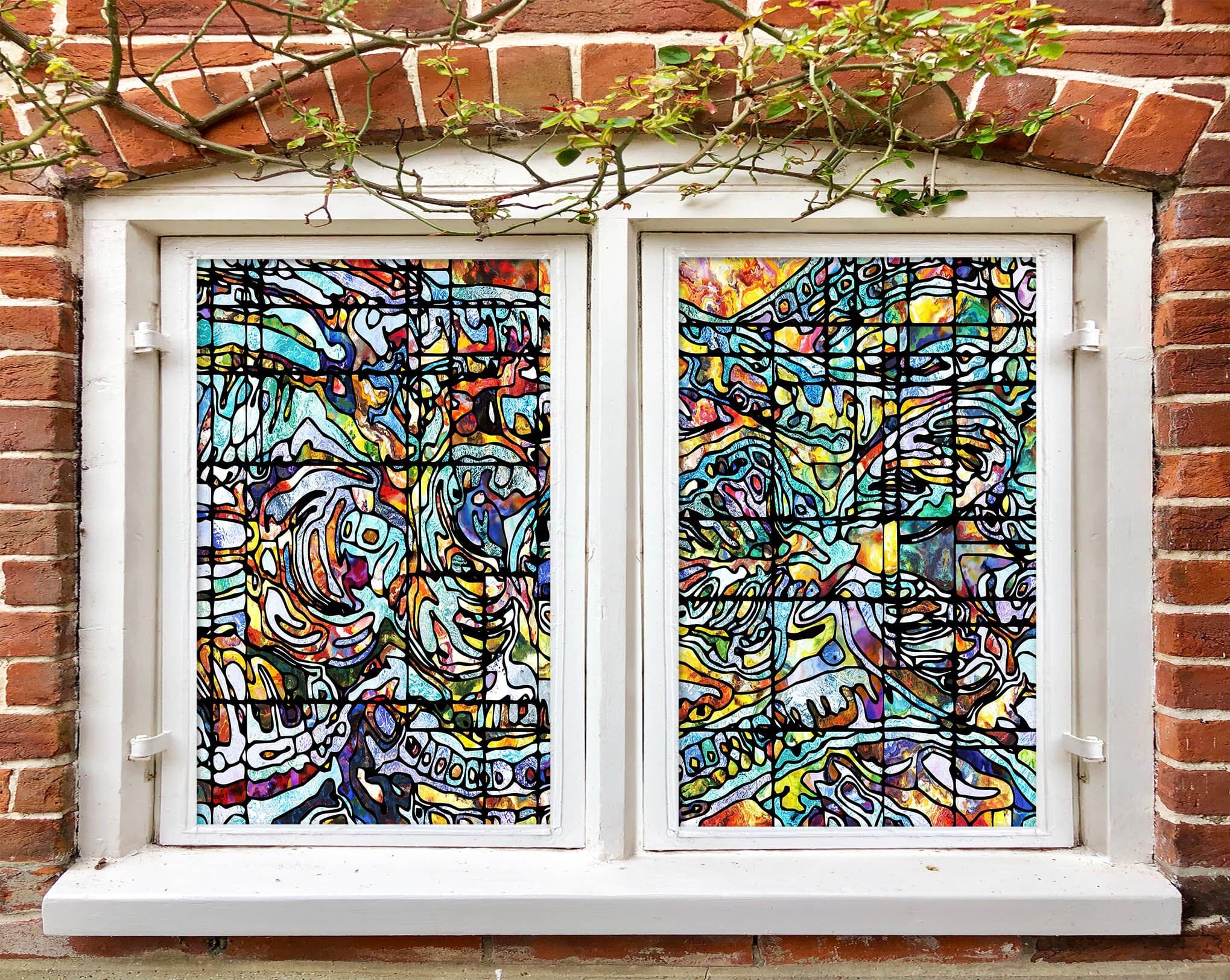 3D Abstract Graffiti 184 Window Film Print Sticker Cling Stained Glass UV Block Wallpaper AJ Wallpaper 2