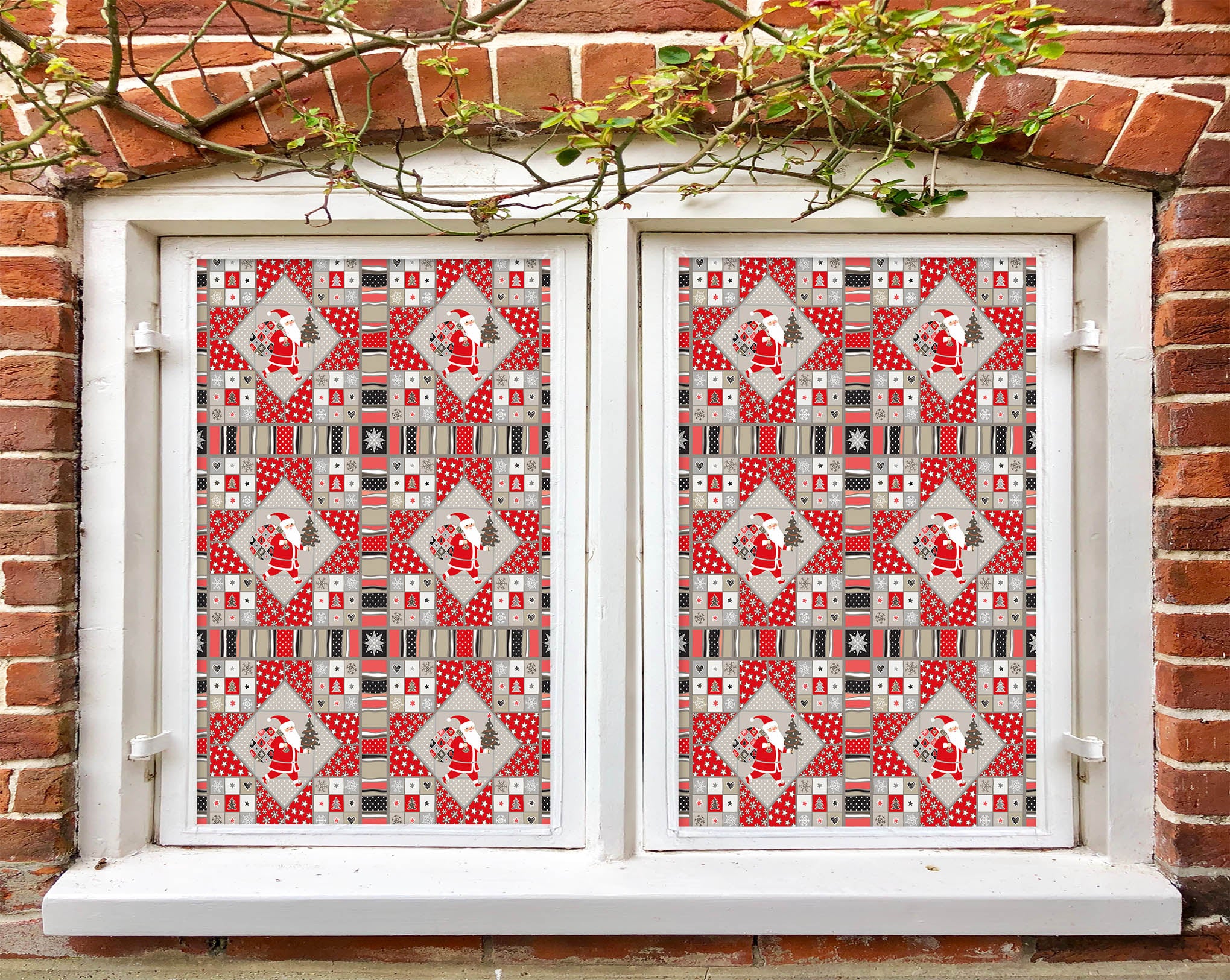 3D Santa Claus Pattern 43044 Christmas Window Film Print Sticker Cling Stained Glass Xmas