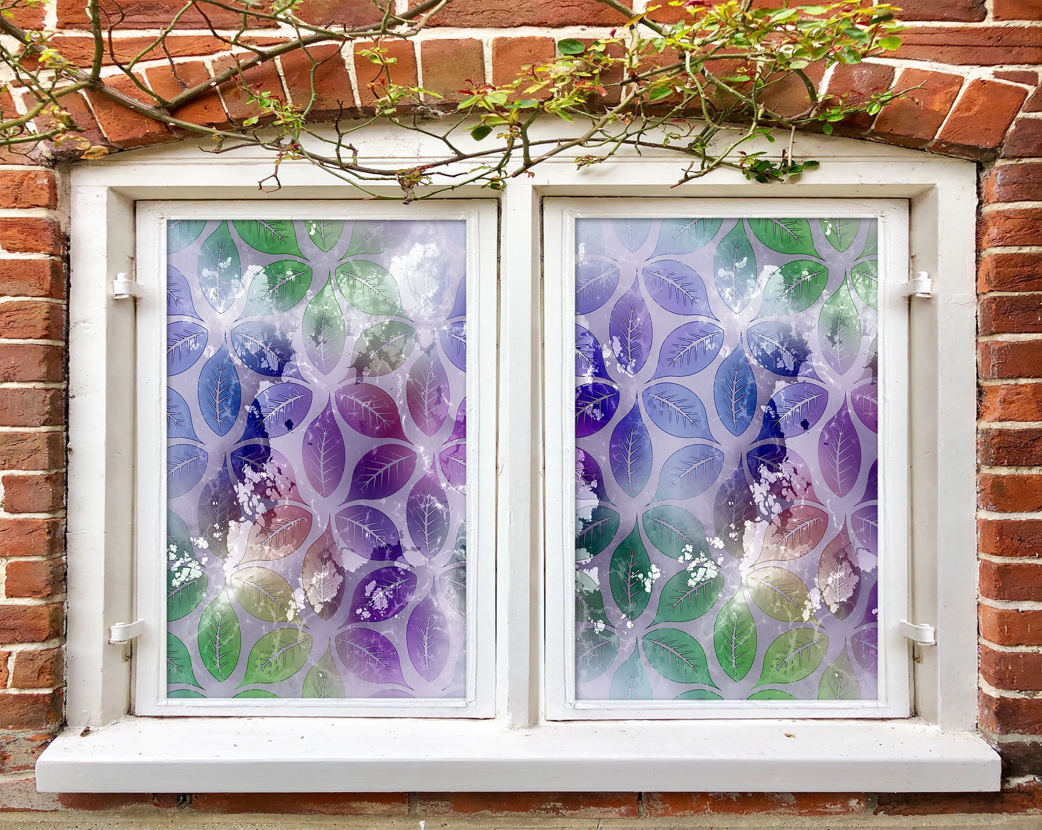 3D Purple Leaves 461 Window Film Print Sticker Cling Stained Glass UV Block