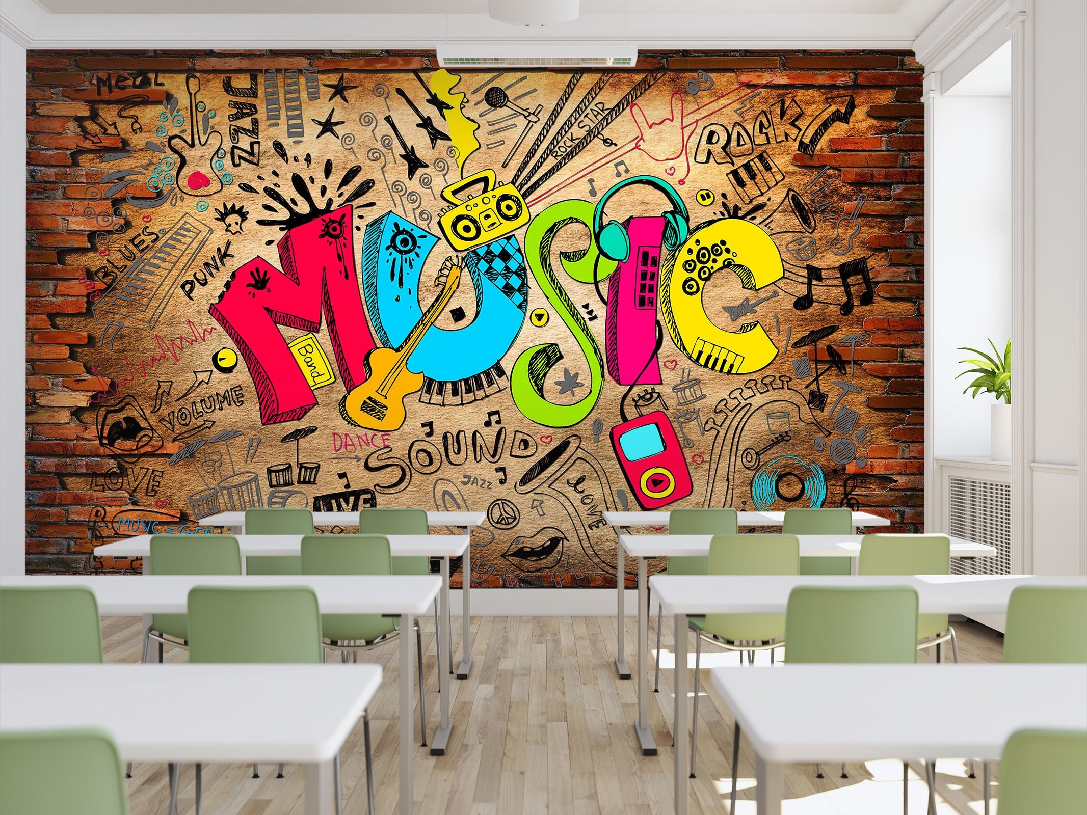 3D Music wall 43 Wall Murals Wallpaper AJ Wallpaper 2