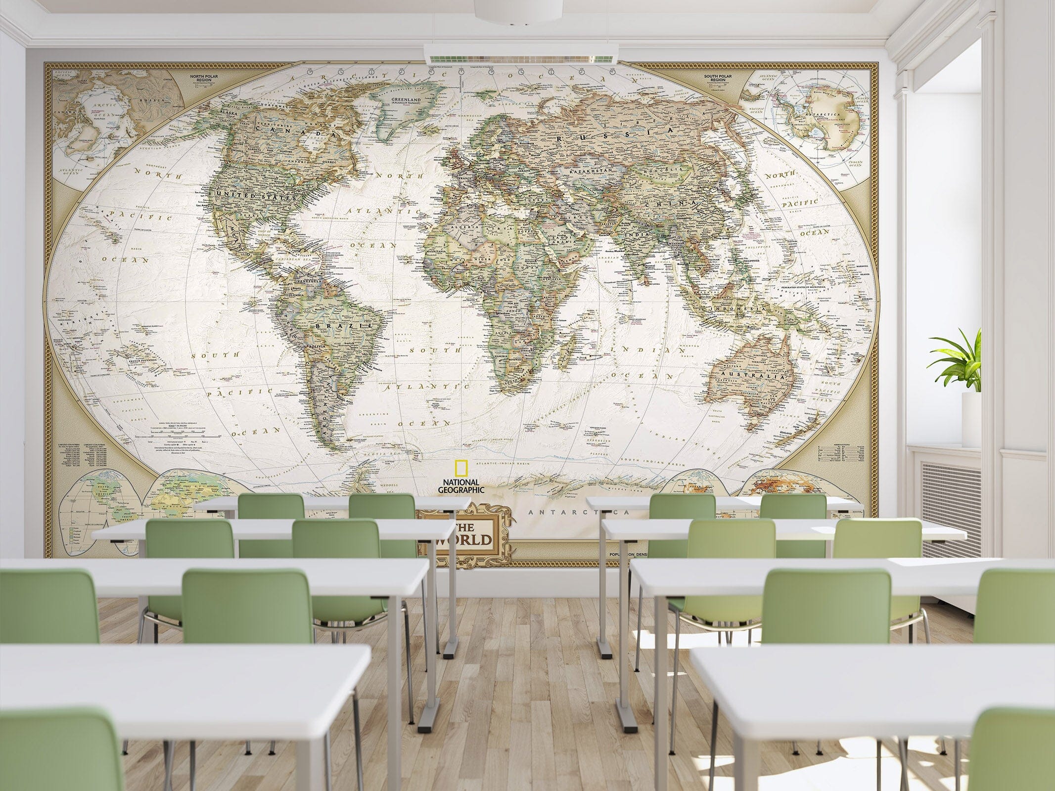 3D World Map 016 Wall Murals Wallpaper AJ Wallpaper 2