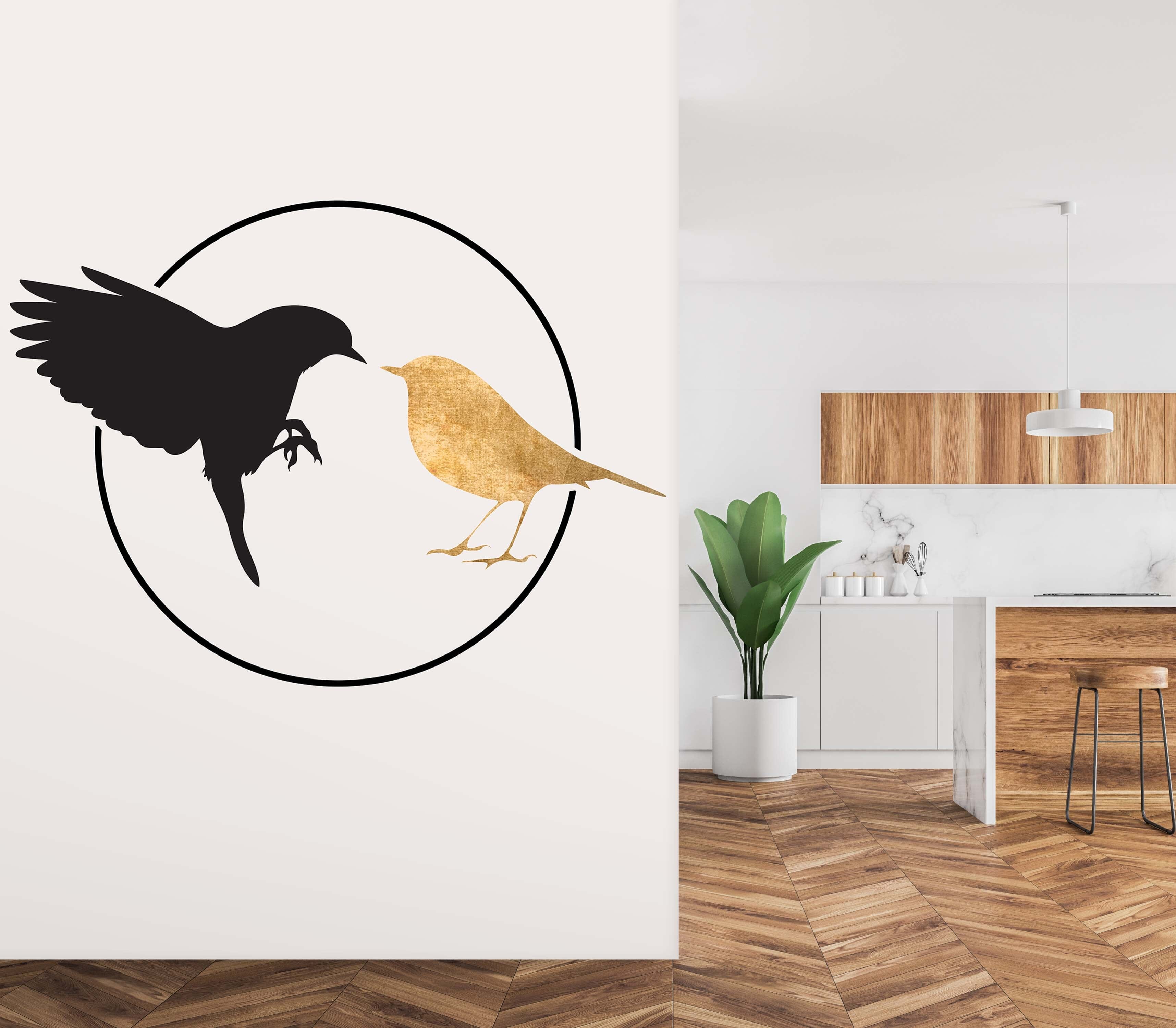 3D Bird Feeding 1479 Boris Draschoff Wall Mural Wall Murals Wallpaper AJ Wallpaper 2