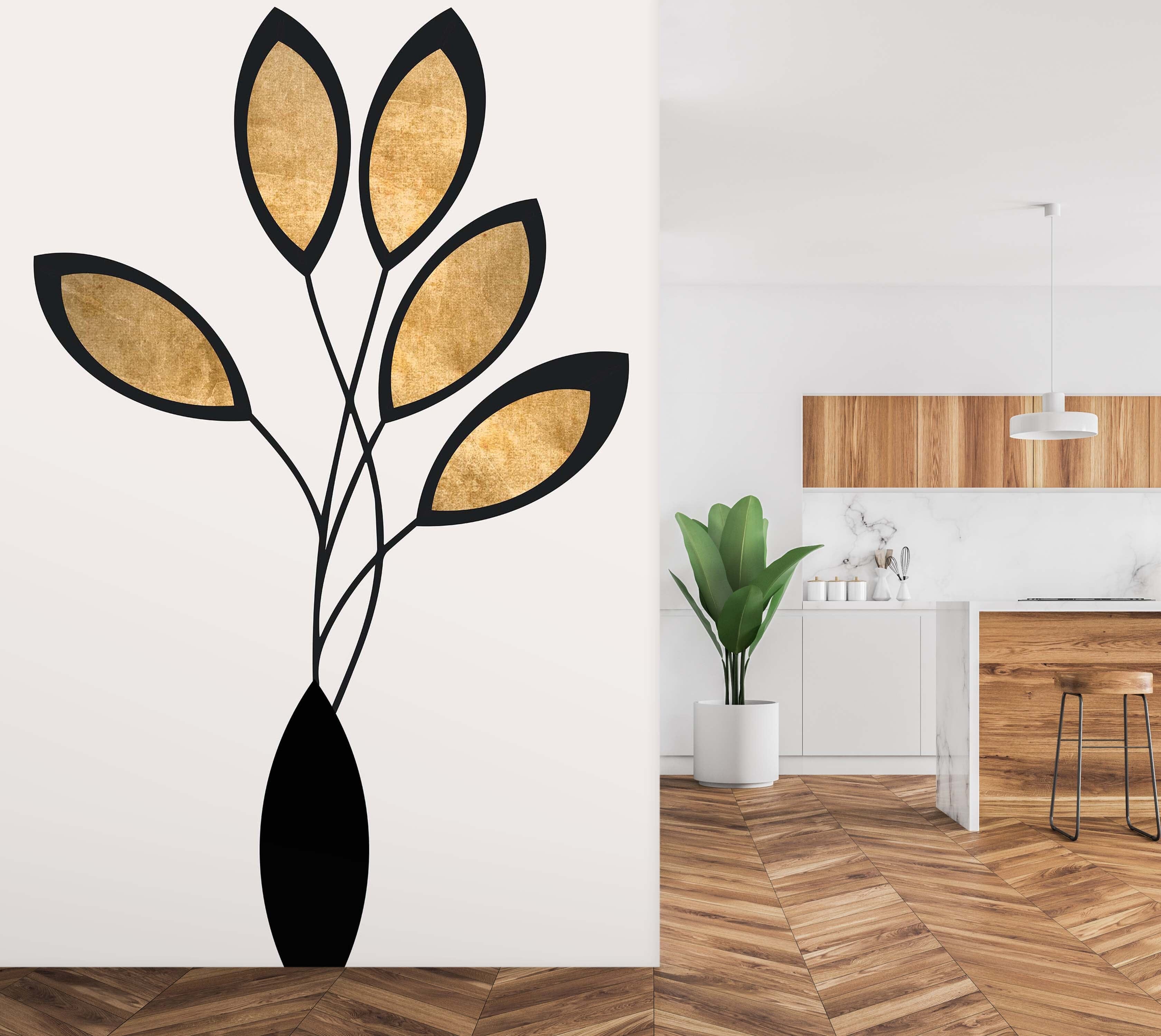 3D Yellow Leaves 1424 Boris Draschoff Wall Mural Wall Murals Wallpaper AJ Wallpaper 2