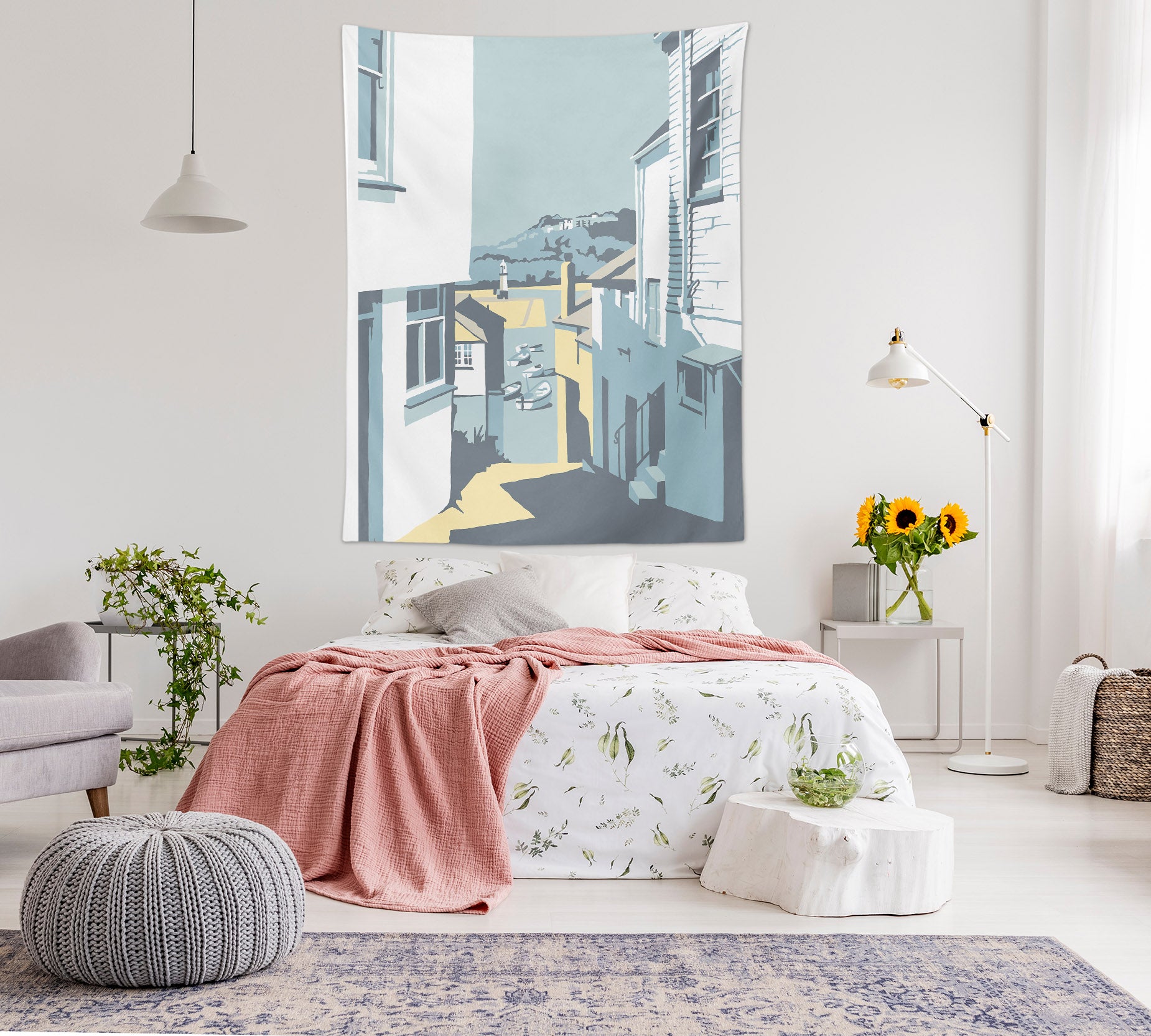 3D Small Town Building 5385 Steve Read Tapestry Hanging Cloth Hang