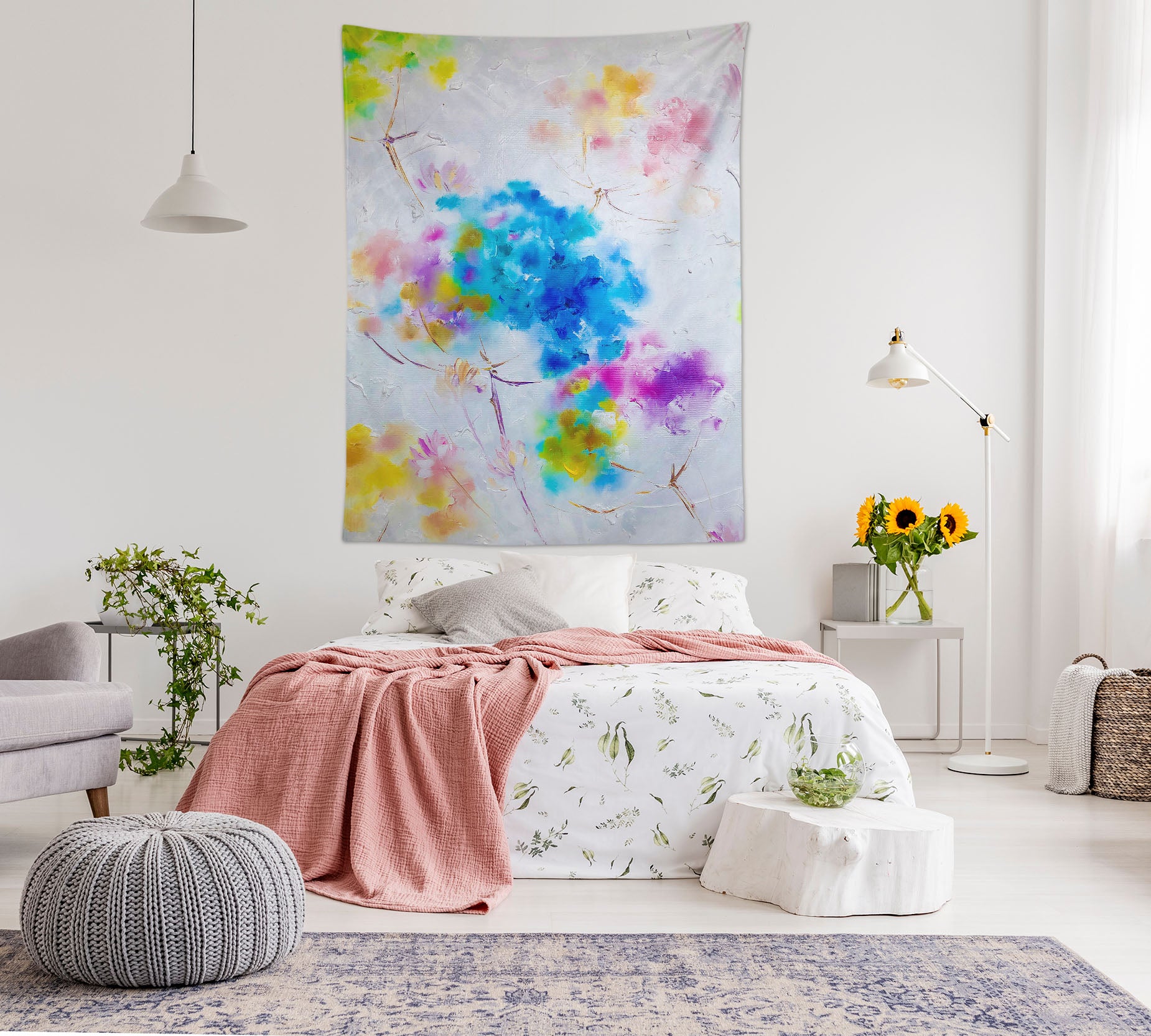 3D Blue Petals 3692 Skromova Marina Tapestry Hanging Cloth Hang