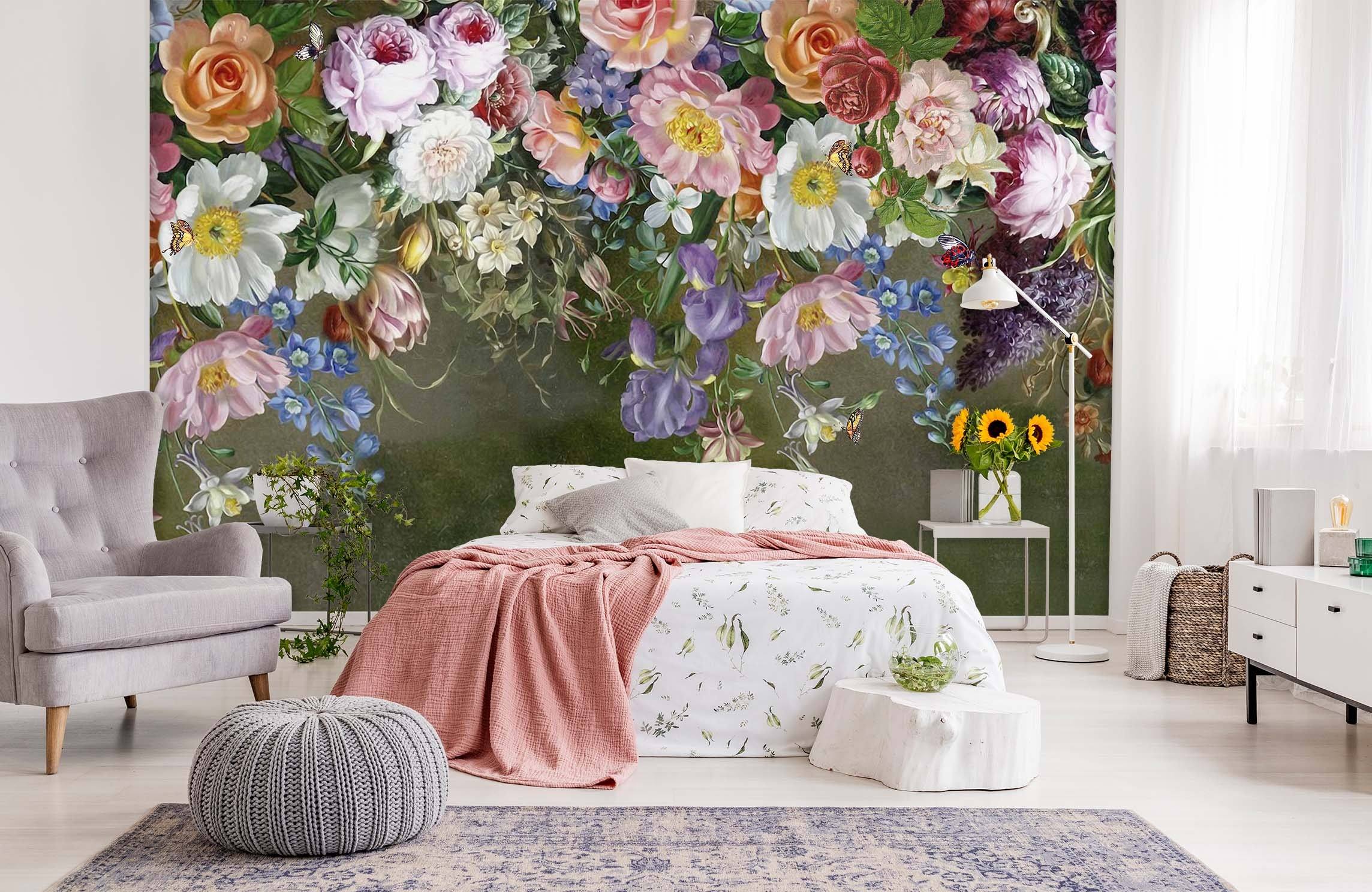 3D Bright Flowers 114 Wall Murals Wallpaper AJ Wallpaper 2