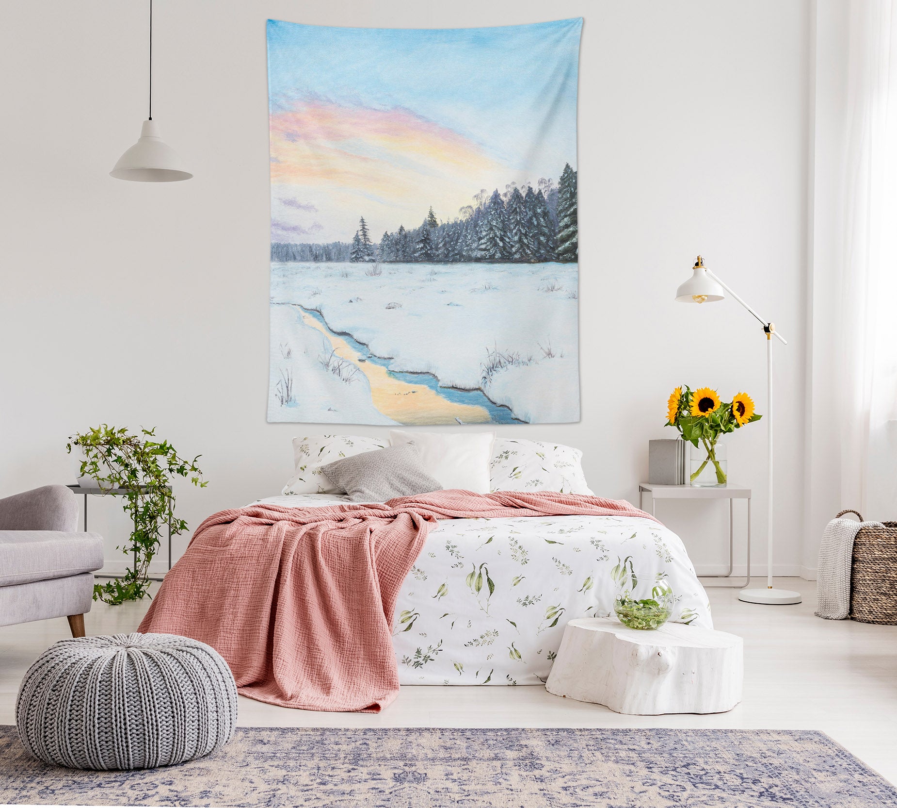 3D Winter Snow 5299 Marina Zotova Tapestry Hanging Cloth Hang