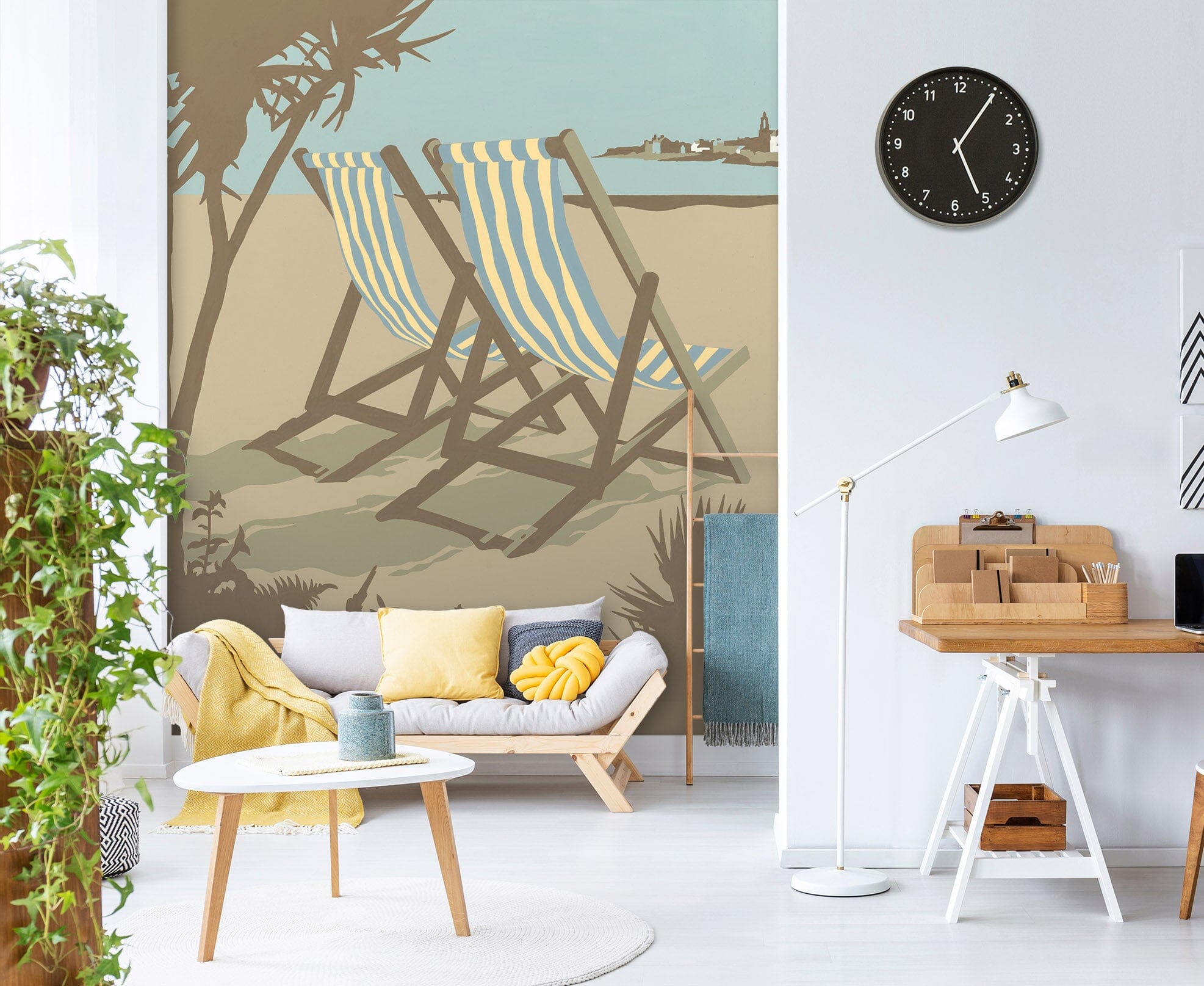 3D Swanage Deckchairs 1069 Steve Read Wall Mural Wall Murals Wallpaper AJ Wallpaper 2