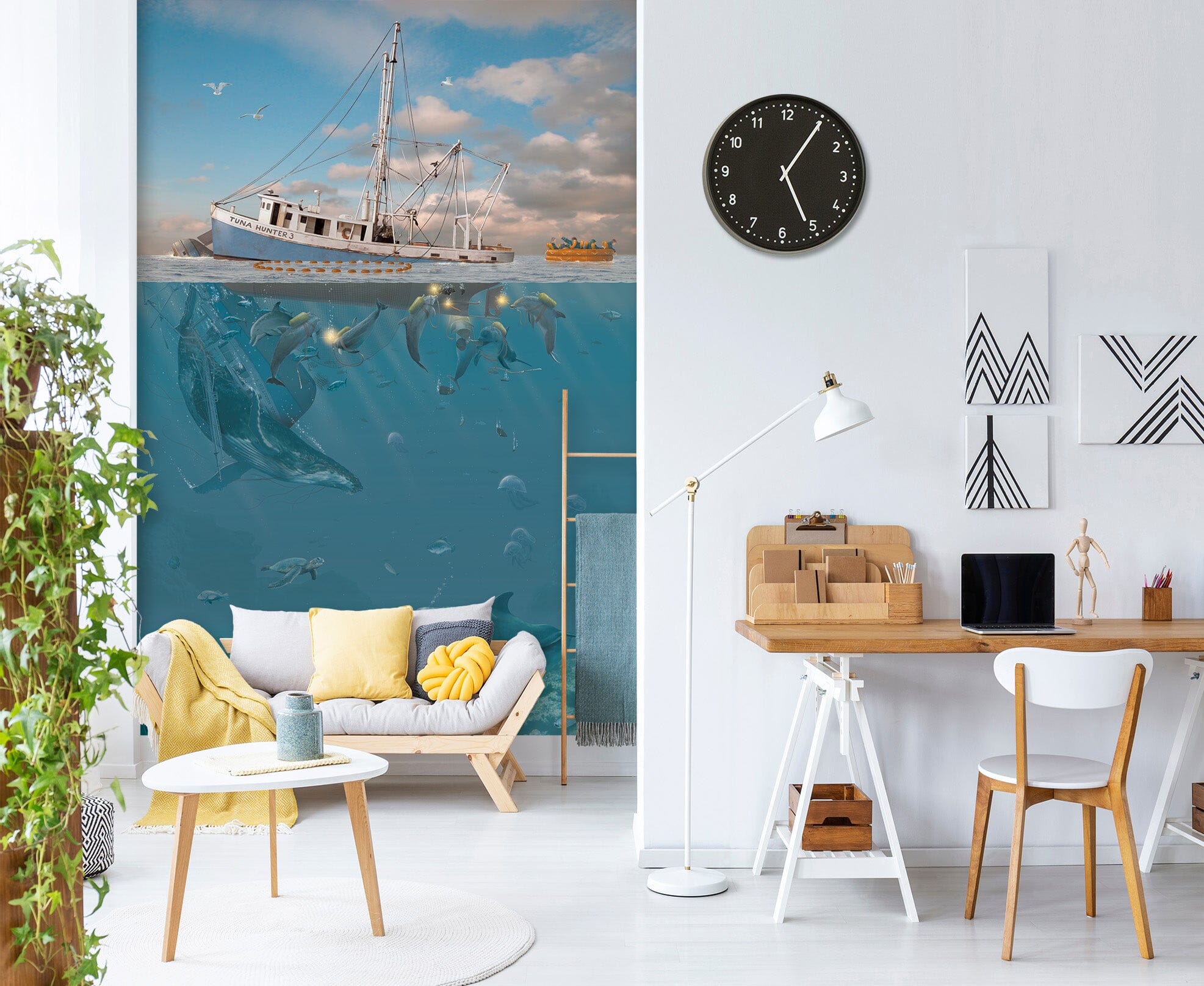 3D Deepwater Dolphins 1540 Wall Murals Exclusive Designer Vincent Wallpaper AJ Wallpaper 2