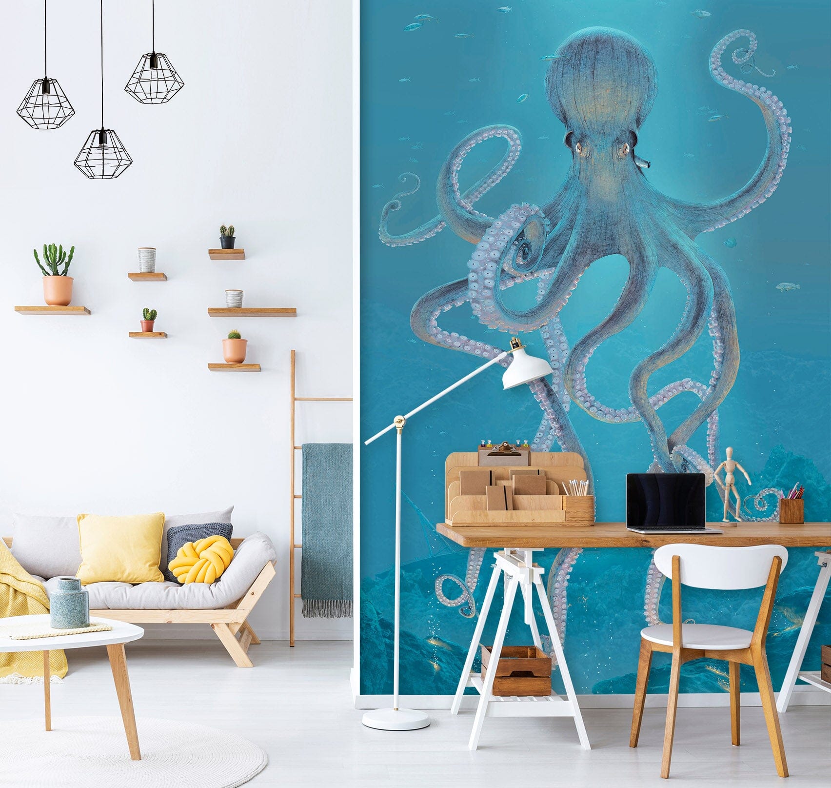3D Giant Octopus 1517 Wall Murals Exclusive Designer Vincent Wallpaper AJ Wallpaper 2