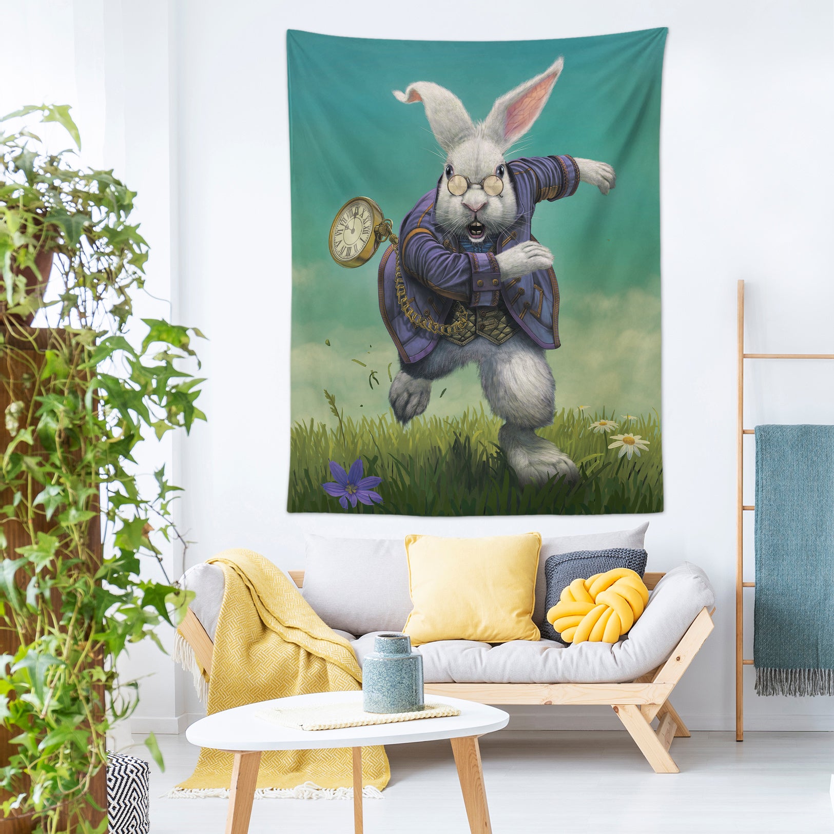 3D Pocket Watch Rabbit 11752 Vincent Tapestry Hanging Cloth Hang